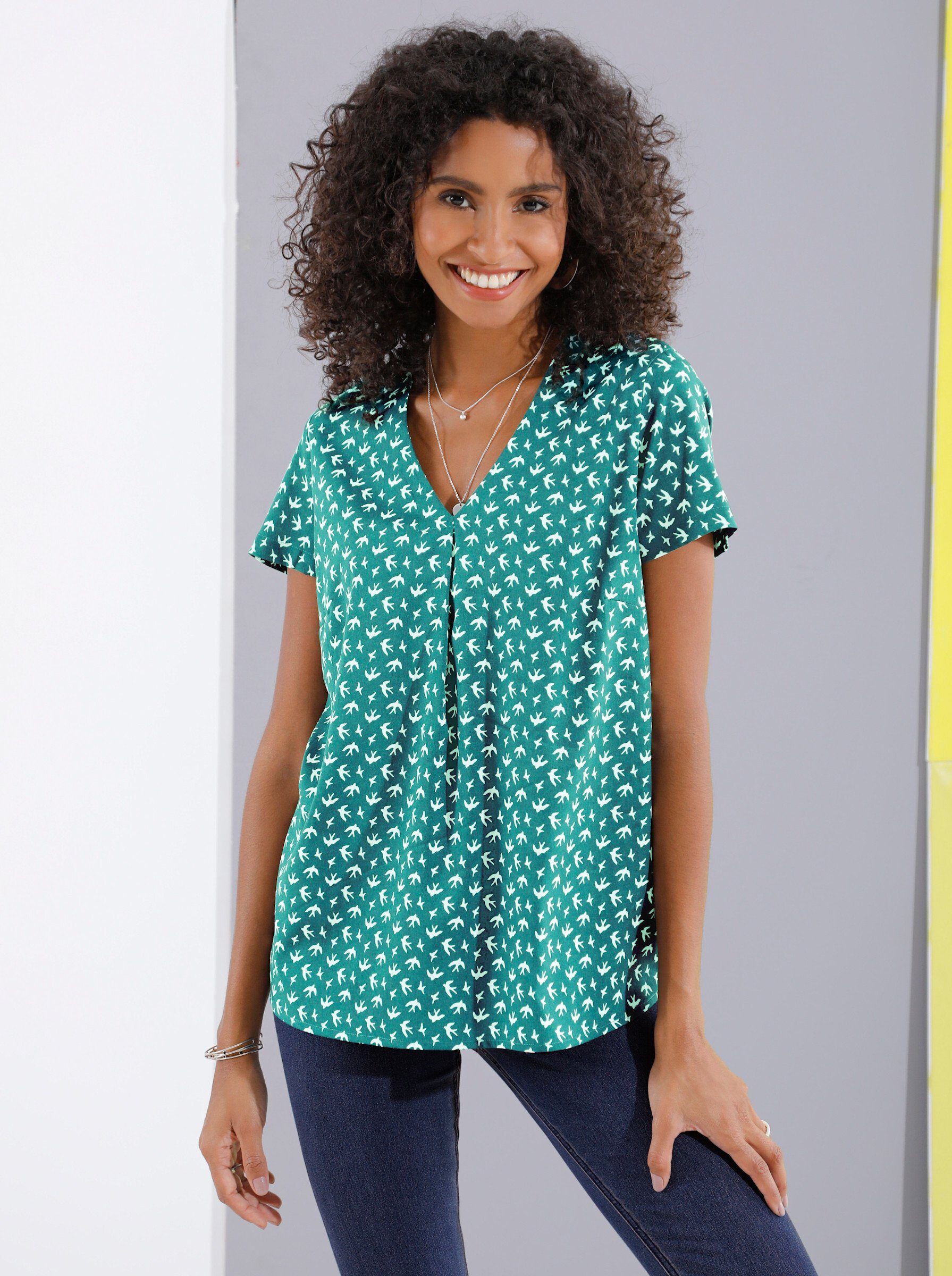Sieh an! Klassische Bluse Bluse Kurzarm günstig online kaufen