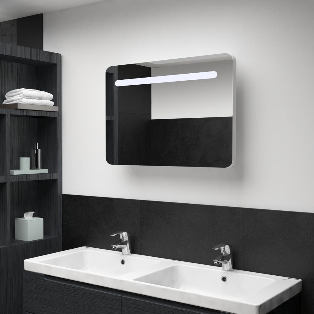 LED-Spiegelschrank 80x9,5x55 Badezimmerspiegelschrank vidaXL cm