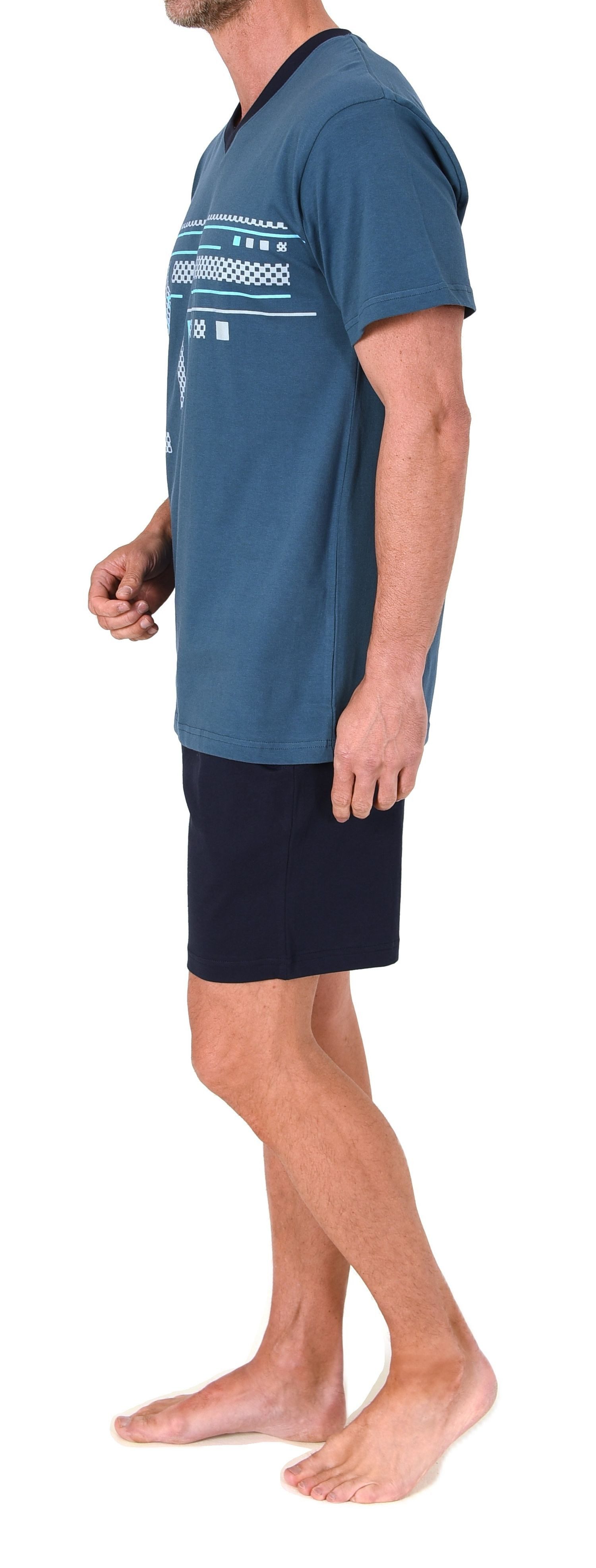 Normann Pyjama Normann Herren Schlafanzug Shorty mit Frontprint - auch in Übergröße – Bild 4 von 5