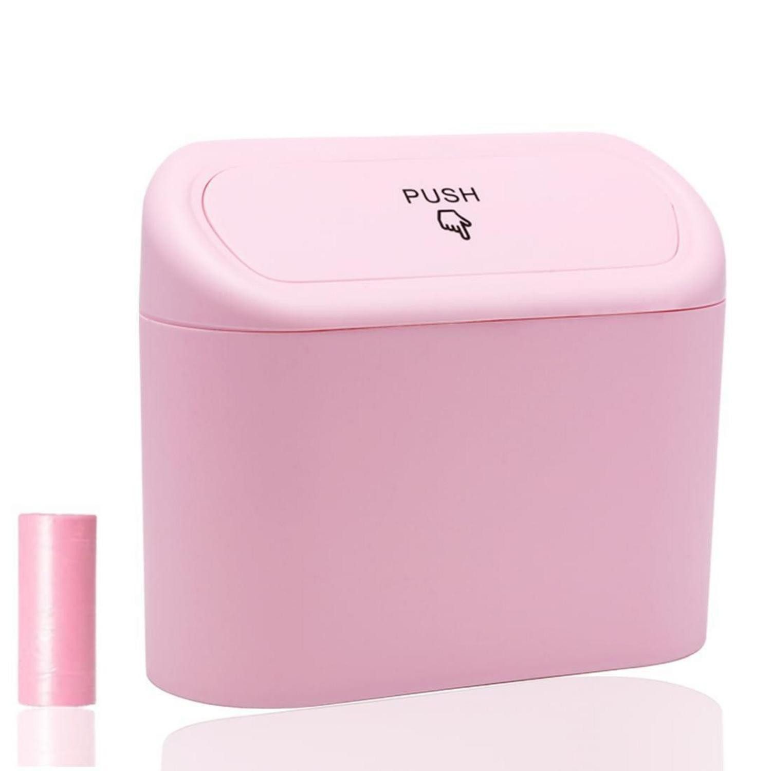 LuxusKollektion Mülleimer Auto-Mülleimer Mini Rosa mit Deckel & Beuteln