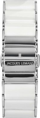 Jacques Lemans Keramikuhr Dublin, 1-1940G, Quarzuhr, Armbanduhr, Damen, Perlmutt-Zifferblatt, Swarovski-Kristalle