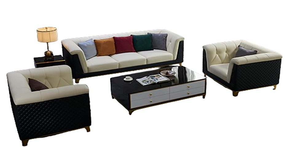 Xlmoebel Polstergarnitur Elegante Leder-Sofa-Garnitur im modernen Design für gemütliches Wohnen, (Sofagarnitur, 3-tlg., Sofagarnitur 3 + 2 + 1 Sitzer), Hergestellt in Europa