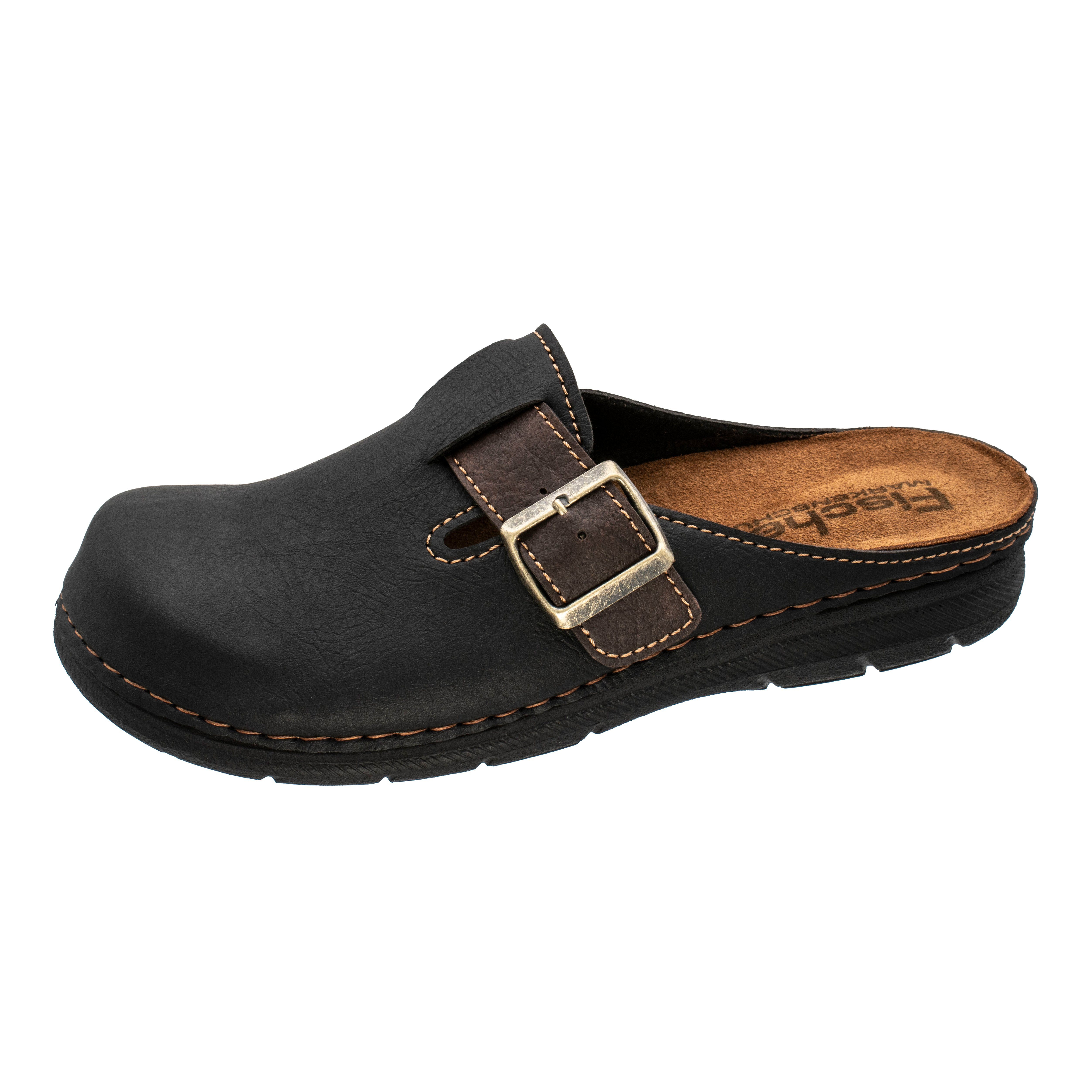 Fischer-Markenschuh Mario Clog aus Nappan (Lederimitat), herausnehmbares Fu günstig online kaufen