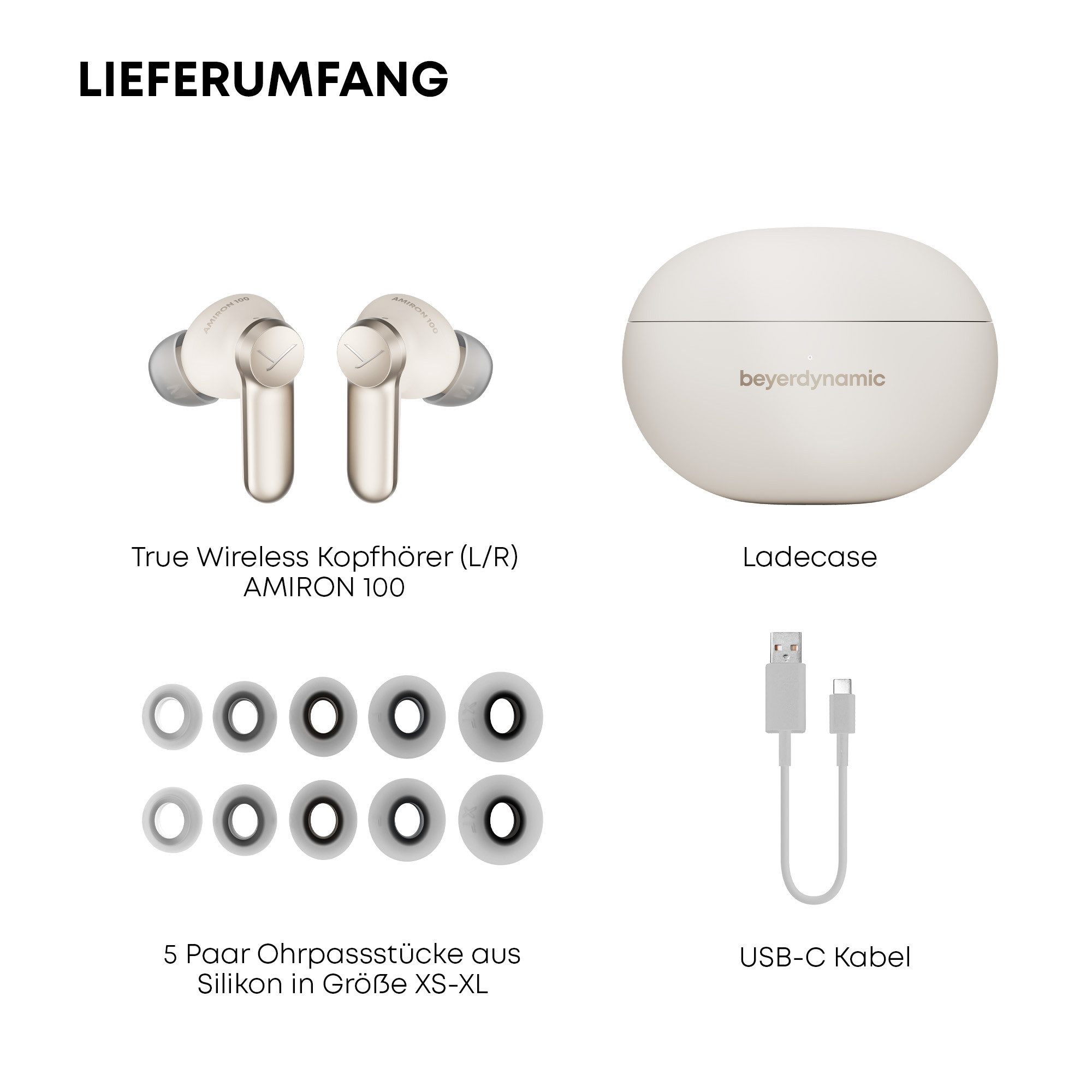 beyerdynamic AMIRON 100 mit ANC In-Ear-Kopfhörer (Keine Sprachsteurung, Bis zu 8 Stunden über die Kopfhörer und zusätzliche 27 Stunden)