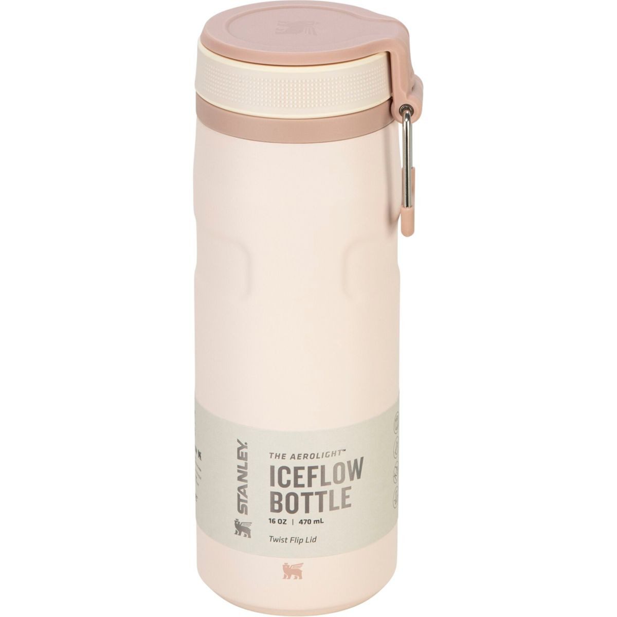 STANLEY Trinkflasche Iceflow Bottle Twist Flip 0,47 L Rose Quartz