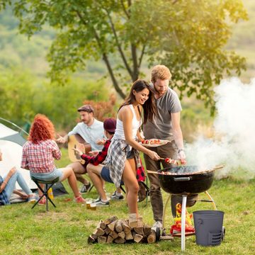 relaxdays Aschekasten Ascheeimer mit Deckel und Schaufel