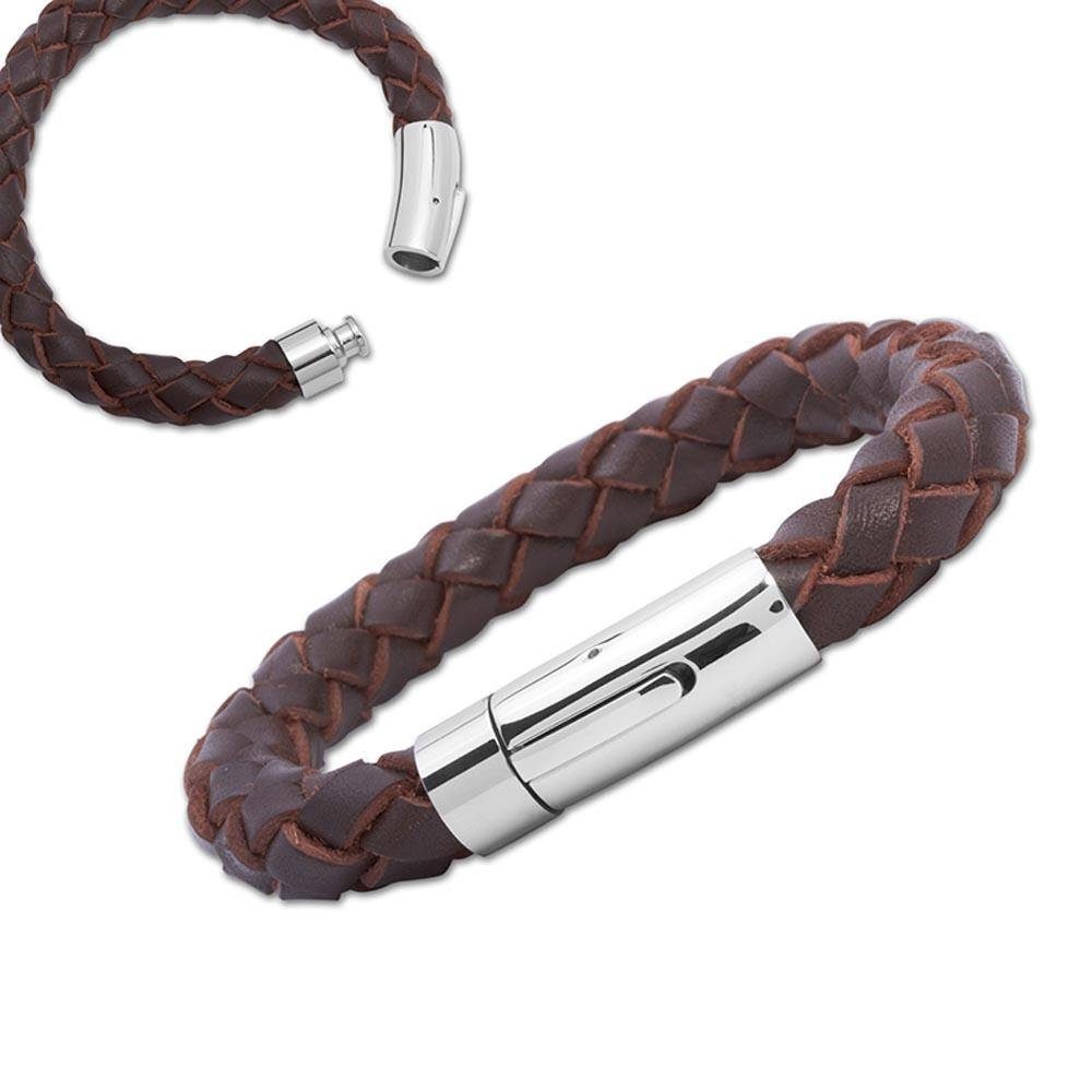 Lederarmband Armband Leder Edelstahlschnellverschluss braun LB0061