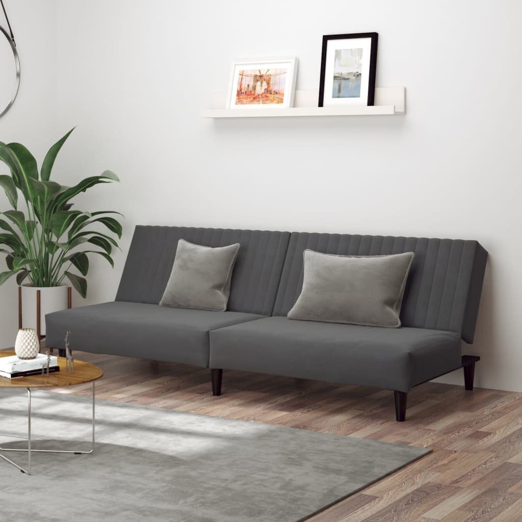 vidaXL Sofa Schlafsofa 2-Sitzer Dunkelgrau Samt