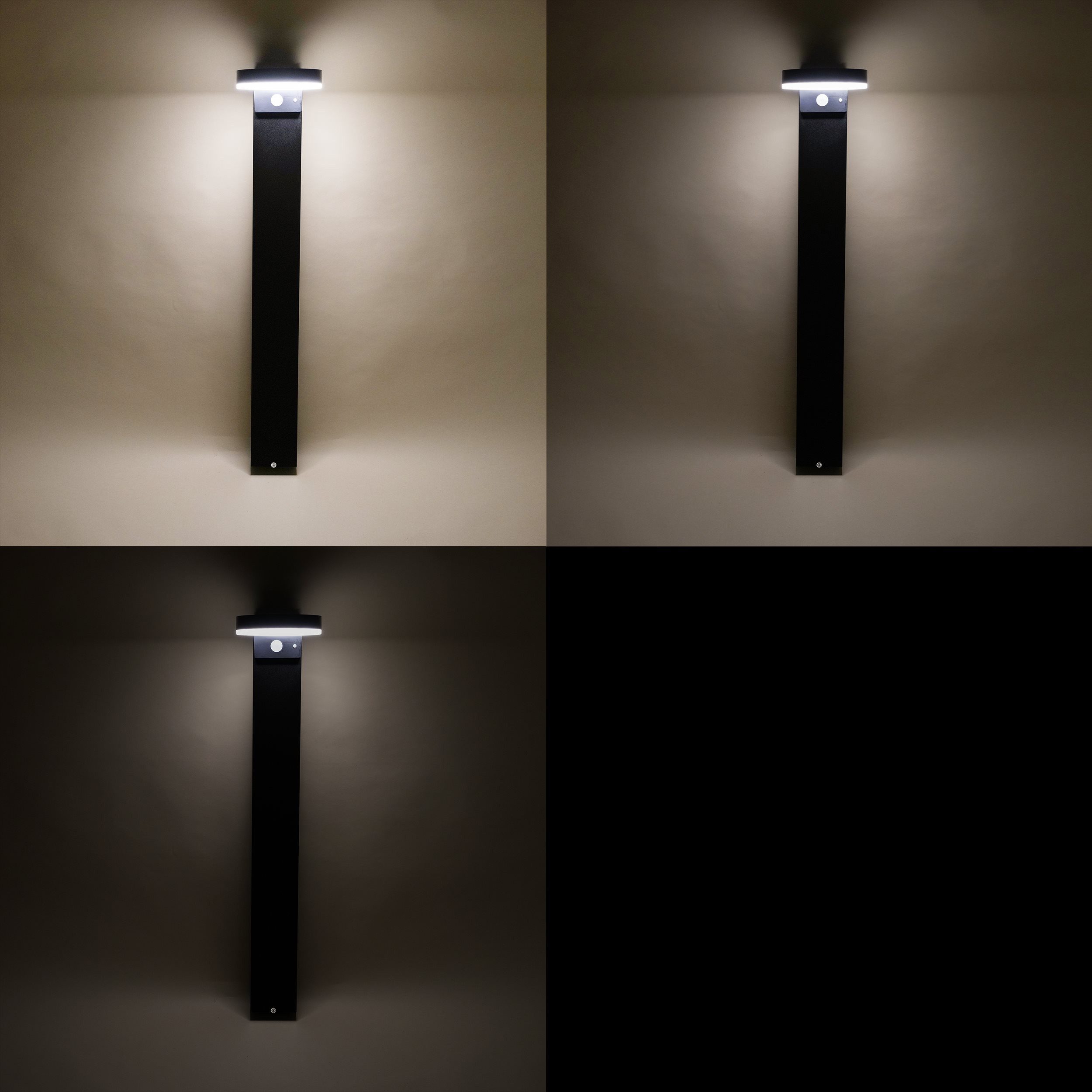 esotec LED Gartenleuchte Solar PIR Standleuchte DIANA H=80cm, ALUMINIUM, 3 Modi, 40 LEDs 102599