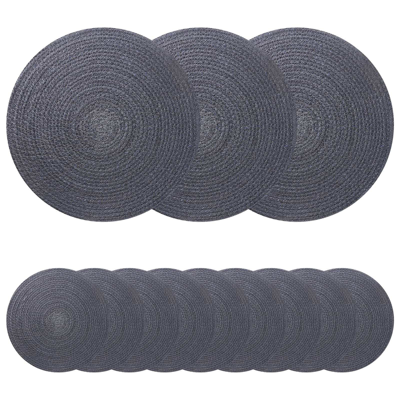 vidaXL Platzset Jute-Untersetzer 12 pcs Dunkelgrau Ø 30 cm 100% Tossa-Jute, (12-St)