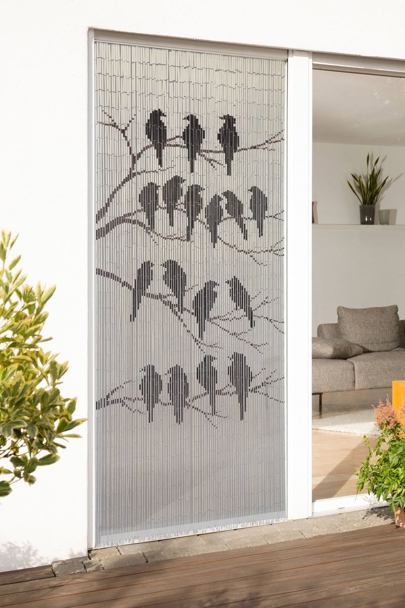 CONACORD Türvorhang Decona Birds Dekovorhang weiß, Ösen, halbtransparent, 9 günstig online kaufen