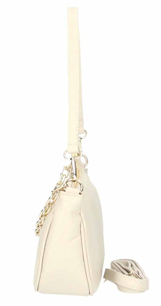 ITALYSHOP24 Schultertasche Made in Italy DAMEN LEDER TASCHE Pochette mit Kette CrossOver City Bag, Handtasche Umhängetasche Clutch Ledertasche Bodybag Schmucktasche