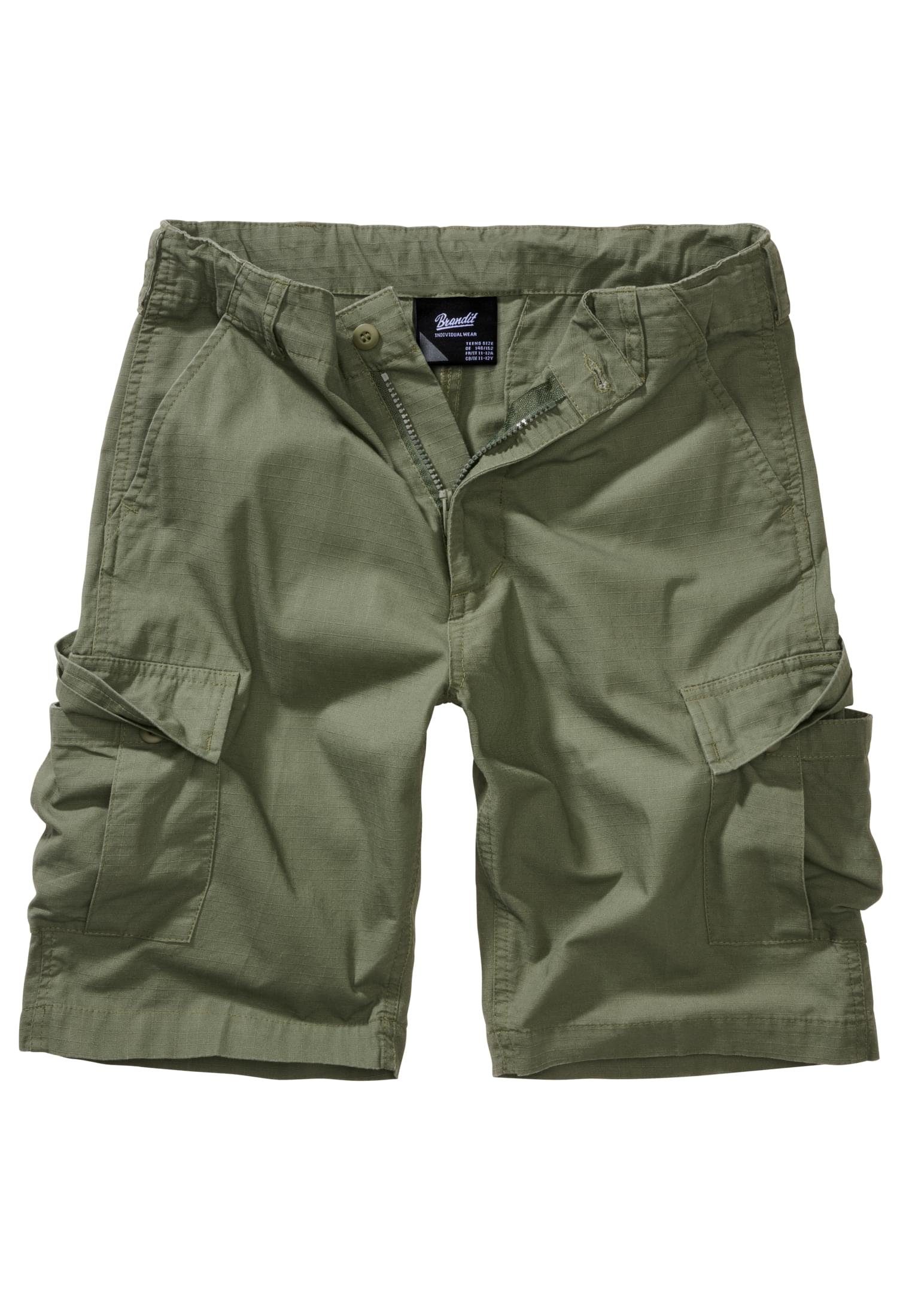 Tiefstpreisgarantie Brandit Stoffhose Unisex Kids BDU olive Ripstop (1-tlg) Shorts