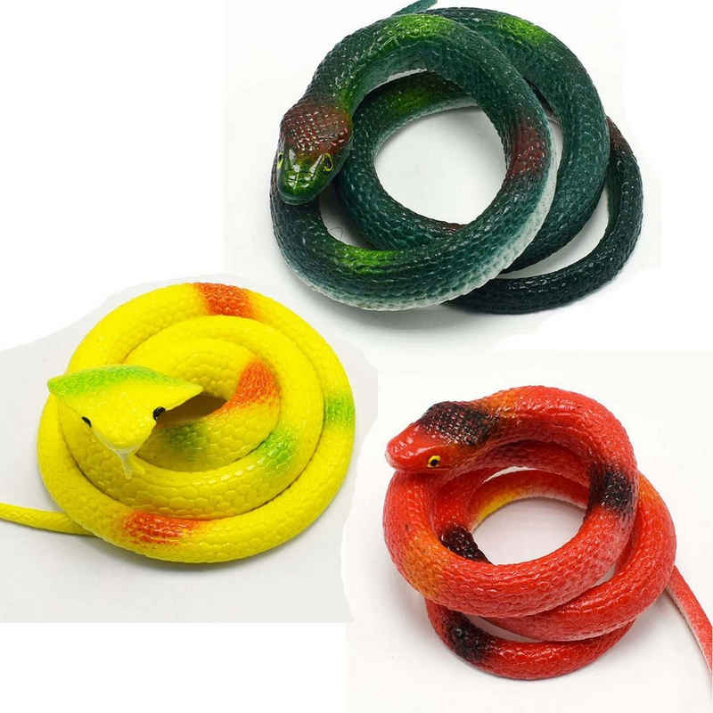 FIDDY Dekofigur Weiches Gummi-Schlangenspielzeug, Kobra-Fake-Schlange (Satz, 3 St., Weiches Schlangenspielzeug aus Gummi), Simulierte Feldschlange
