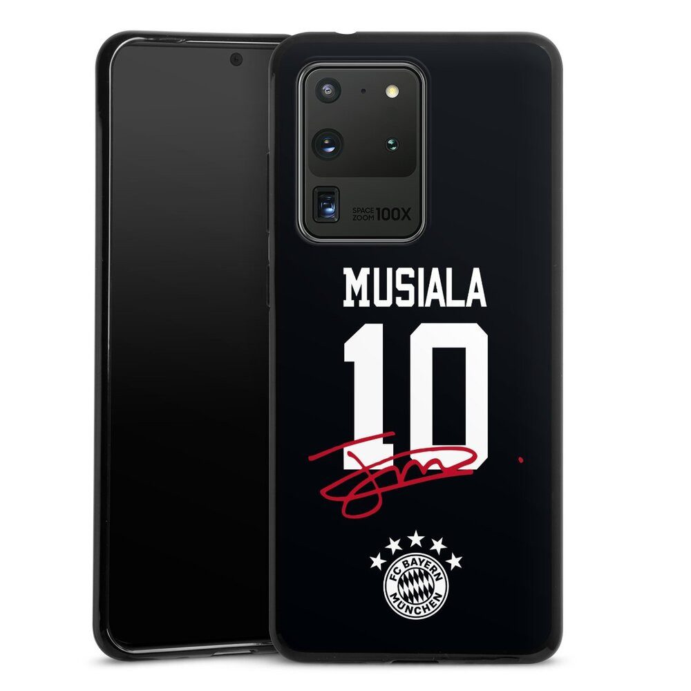 DeinDesign Handyhülle FC Bayern München Jamal Musiala FCB Musiala 10, Samsung Galaxy S20 Ultra Silikon Hülle Bumper Case Handy Schutzhülle