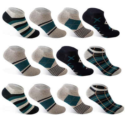 TEXEMP Шкарпетки для кросівок 12 bis 36 Paar Sneaker Шкарпетки Damen & Herren Baumwolle Quarter Sport (12-Paar) Robust & Langlebig