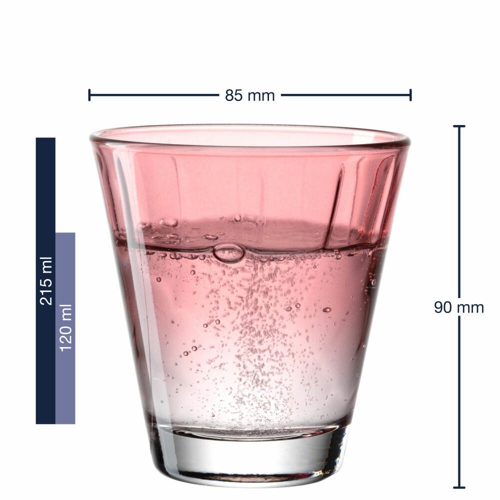 LEONARDO Glas Twist Rot 215 ml, Glas