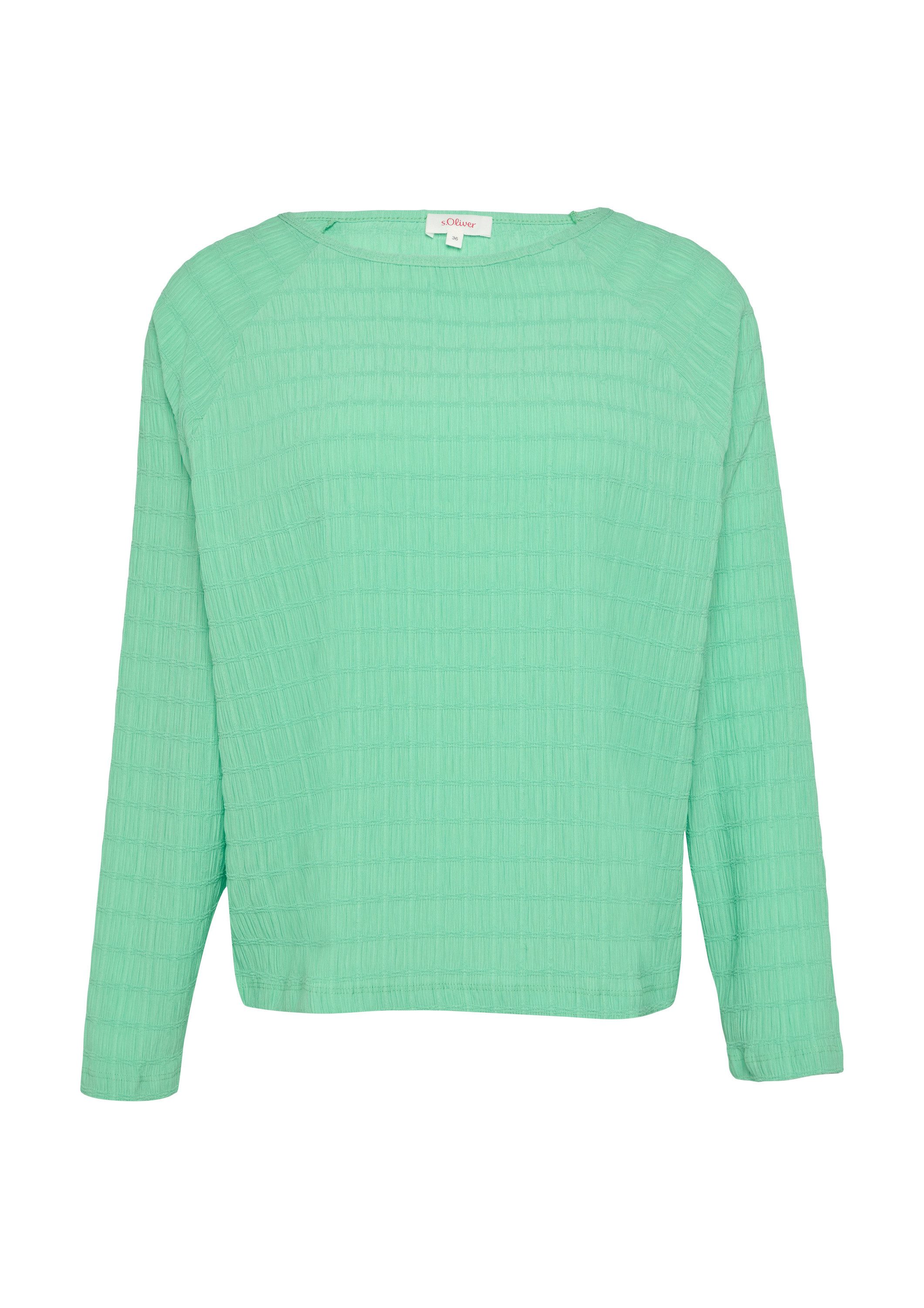 s.Oliver Langarmshirt T-Shirt Strukturiertes Jersey-Shirt mit Raglan-Ärmeln