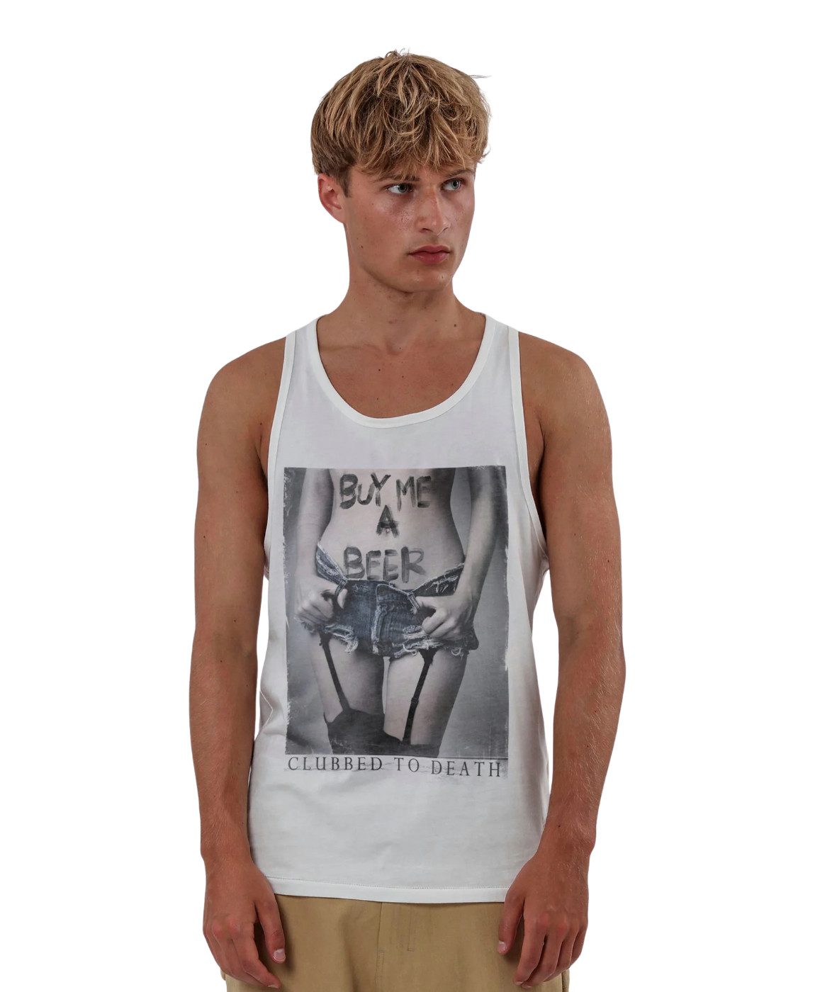 Religion T-Shirt RELIGION Clothing Herren Tank Top Shirt BUY ME BEER-Weiss-XXL
