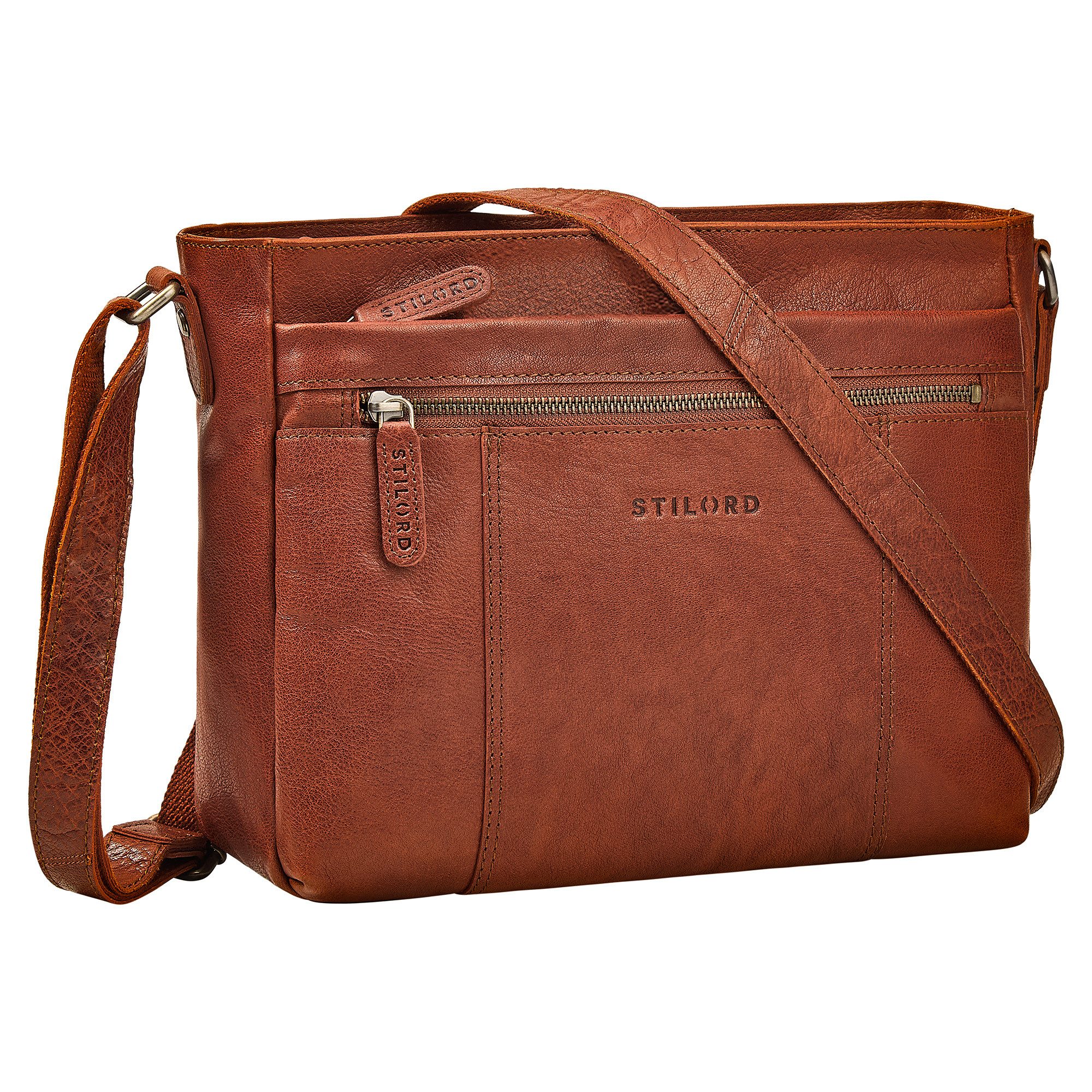 STILORD Handtasche "Bianca" Mittelgroße Damen Ledertasche mit Reißverschluss