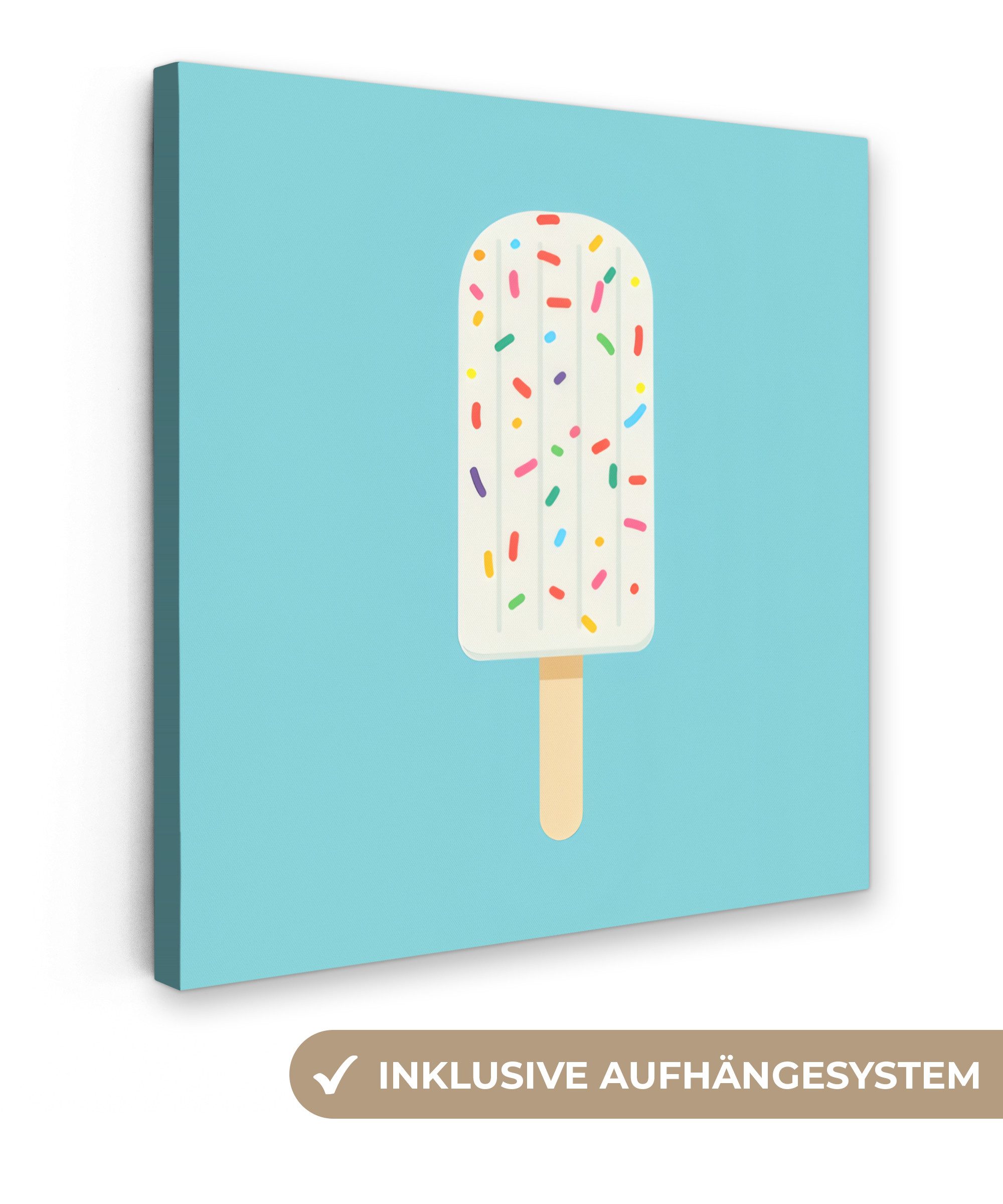 OneMillionCanvasses® Leinwandbild Eiscreme - Stiel - günstig online kaufen