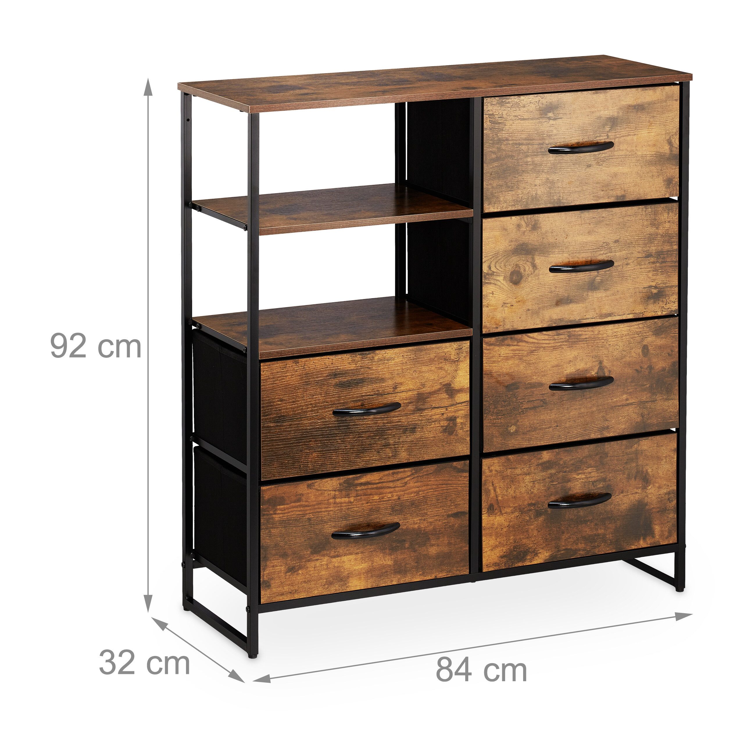 relaxdays Kommode 6 Schublade