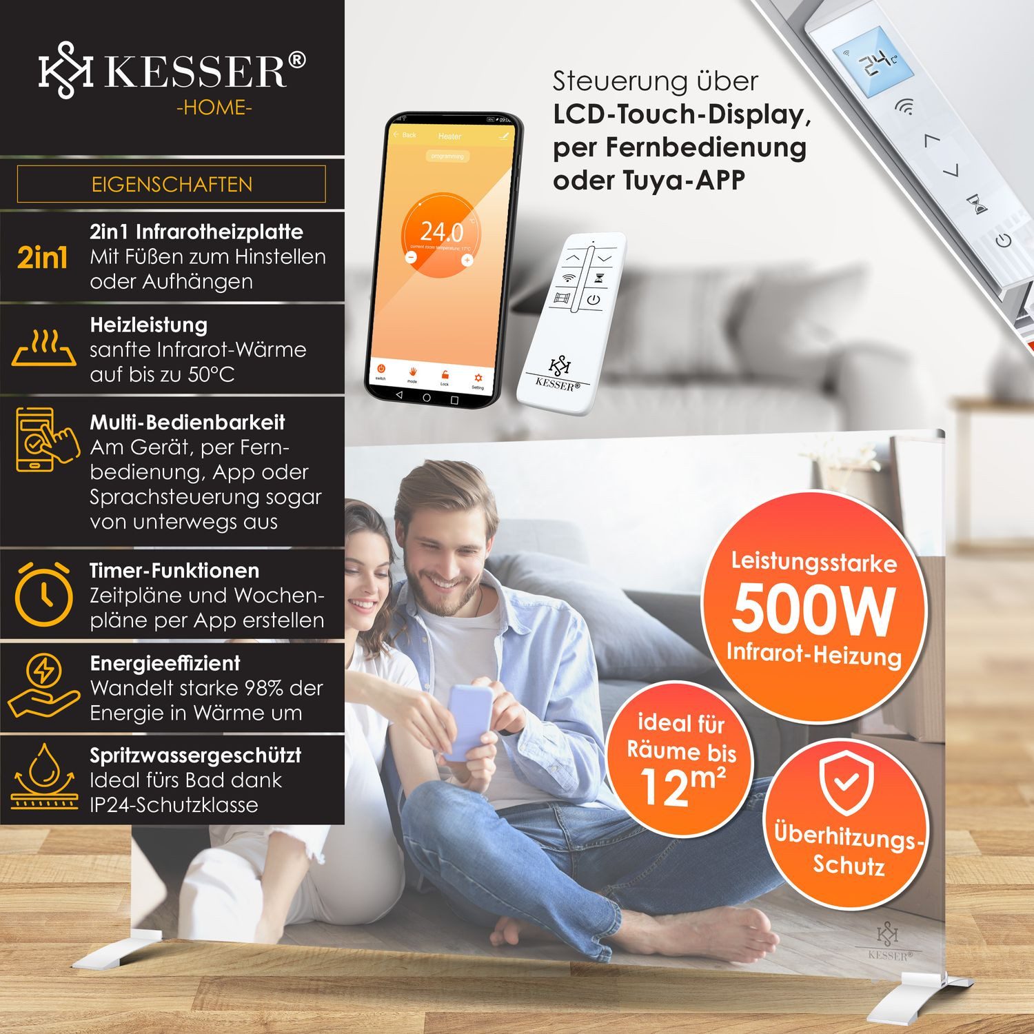 KESSER Paneelheizkörper, Spiegelheizung Energiesparend Standgerät & günstig online kaufen