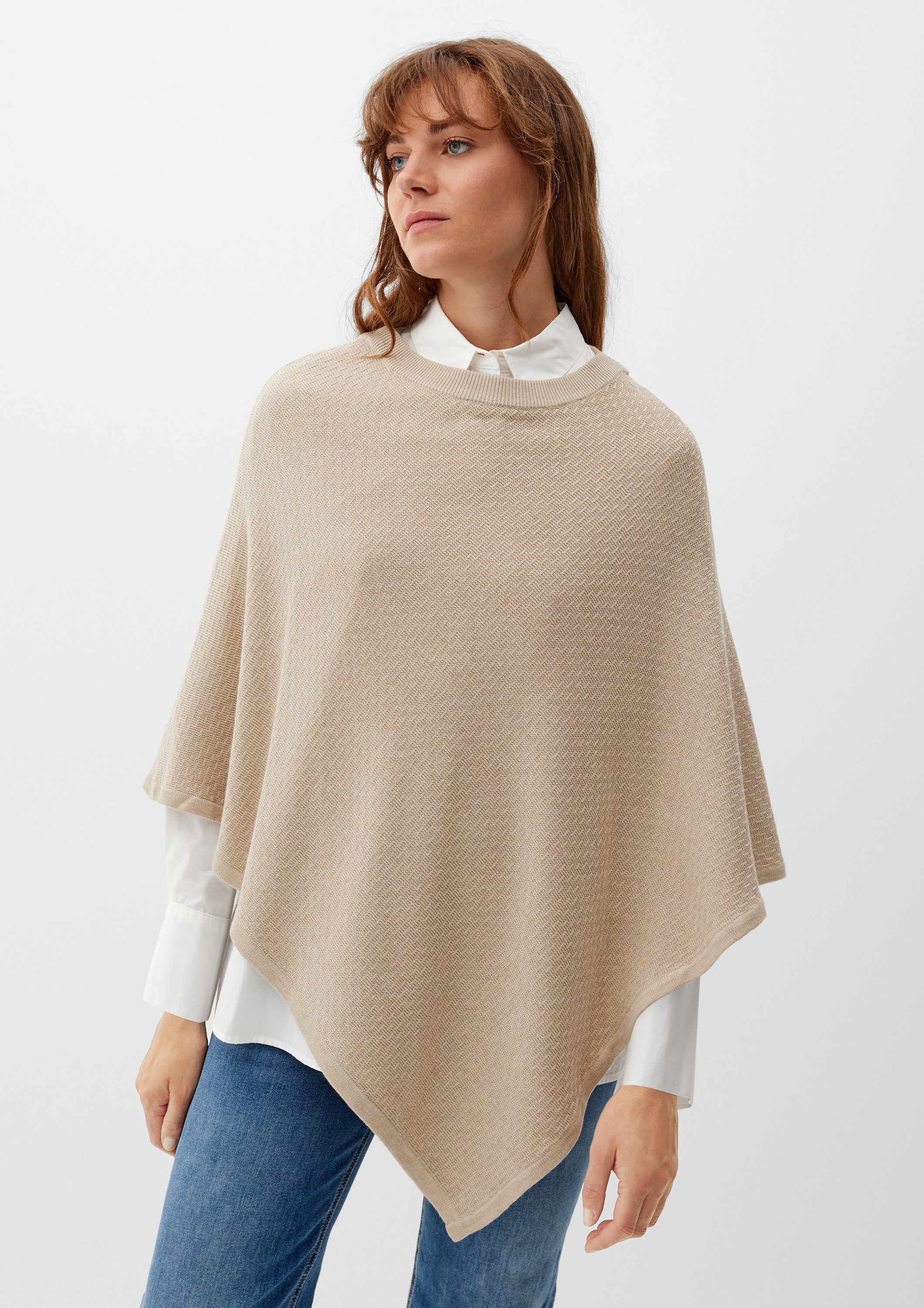 s.Oliver Poncho Indoor-Poncho Poncho aus Baumwollmix günstig online kaufen