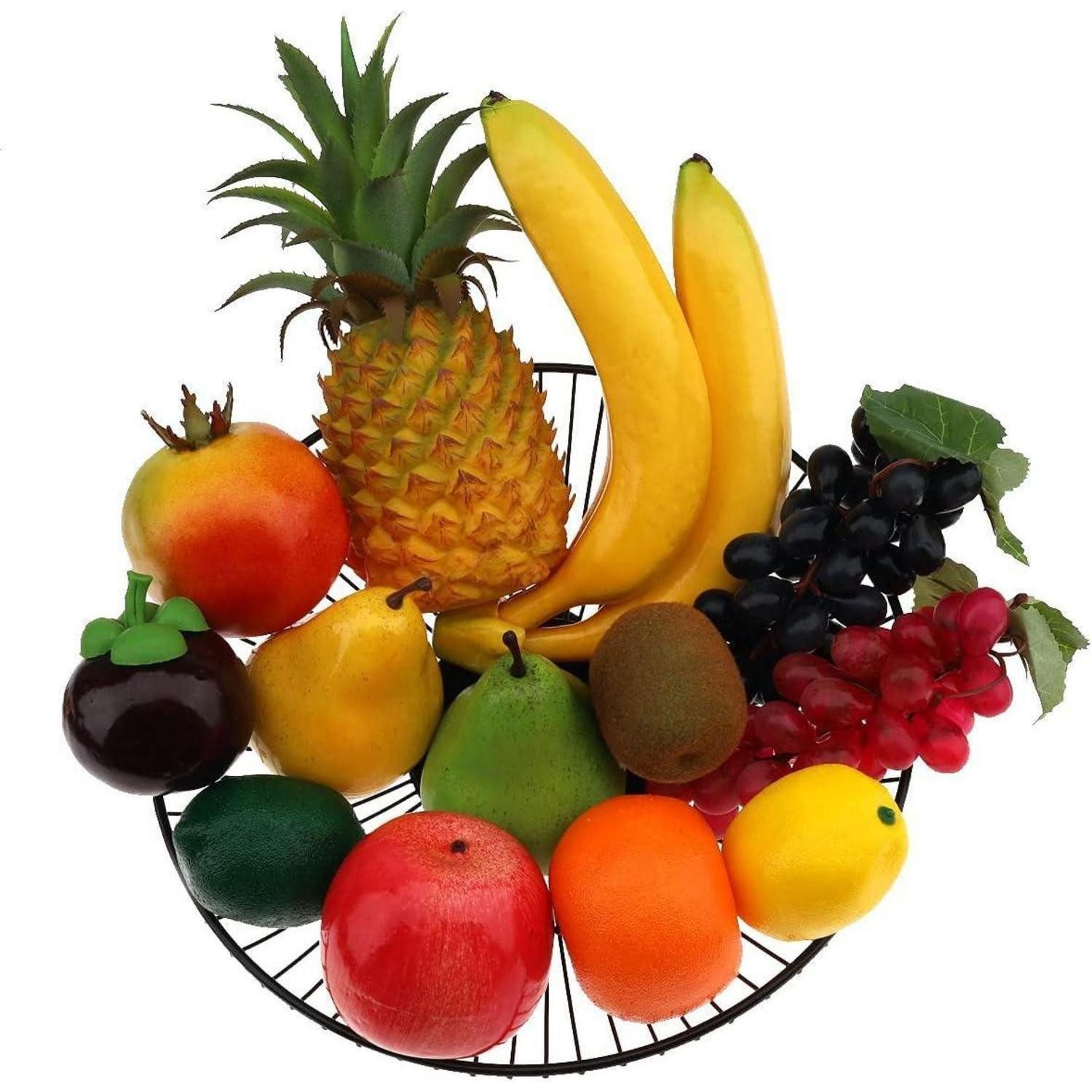 Kunstpflanze Künstliche Früchte 13 Apfel Banane Traube Zitrone Orange D, LuxusKollektion