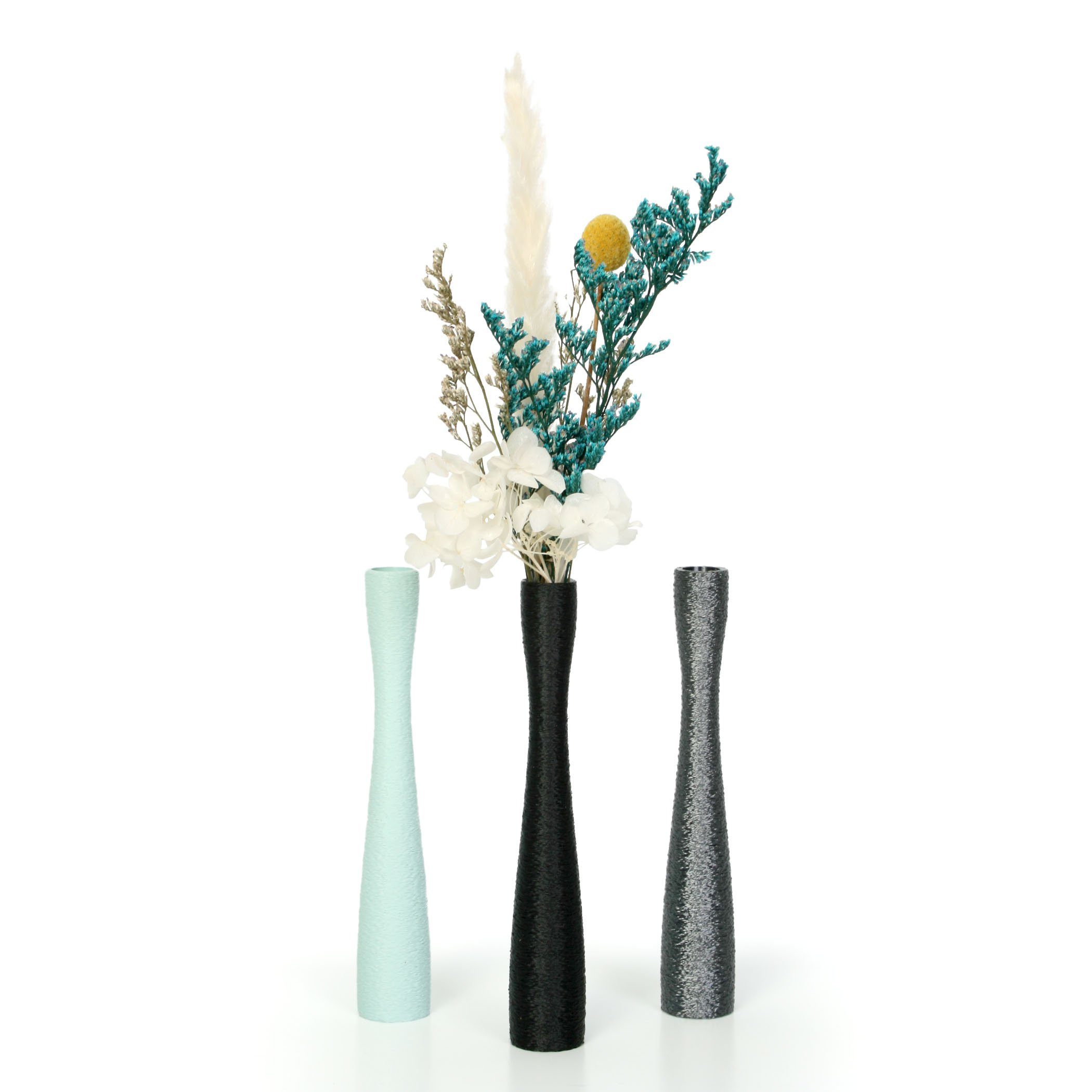 Blumenvase & bruchsicher Bio-Kunststoff, wasserdicht Rohstoffen; aus Kreative – Dekorative Old Vase Dekovase nachwachsenden Feder aus Silver Designer