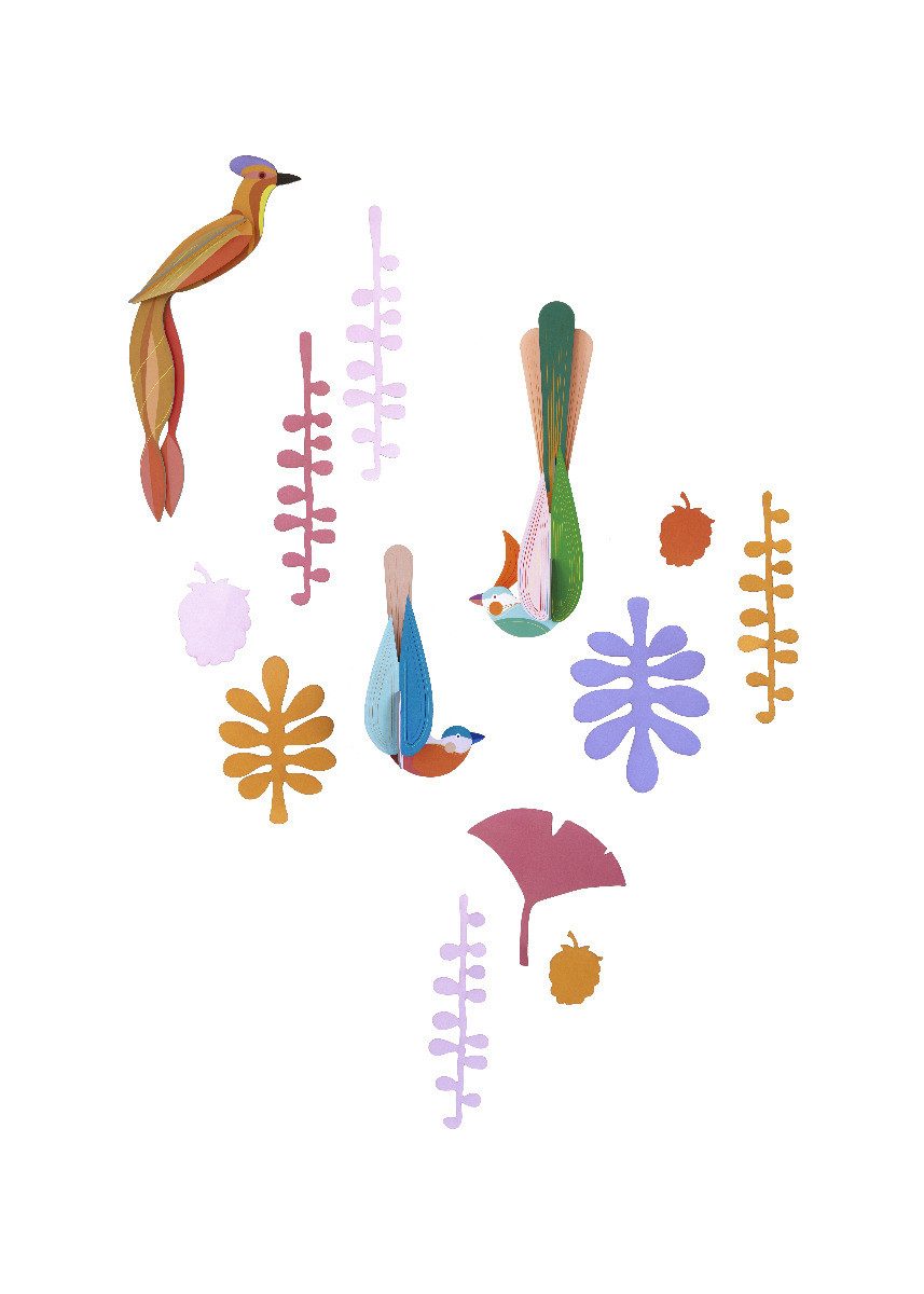 studio ROOF Wanddekoobjekt Set Paradiesvögel "Paradies Nest" (1 St), Zum Zusammenstecken