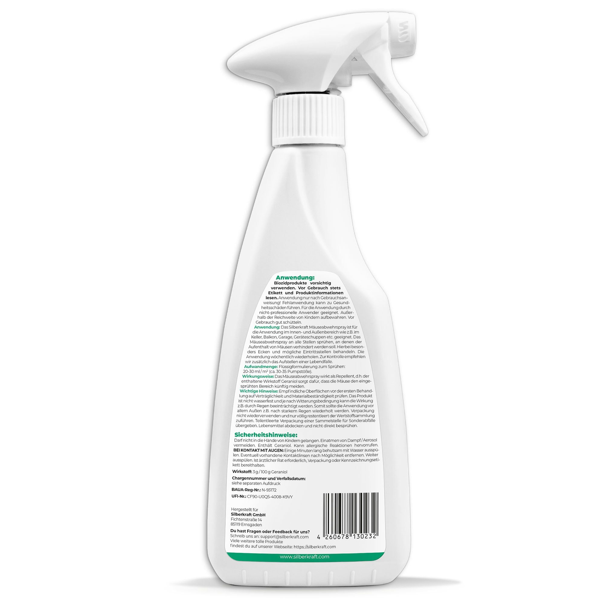 500 Mäuse-Abwehr-Spray, ml, 1-St. Silberkraft Insektenspray