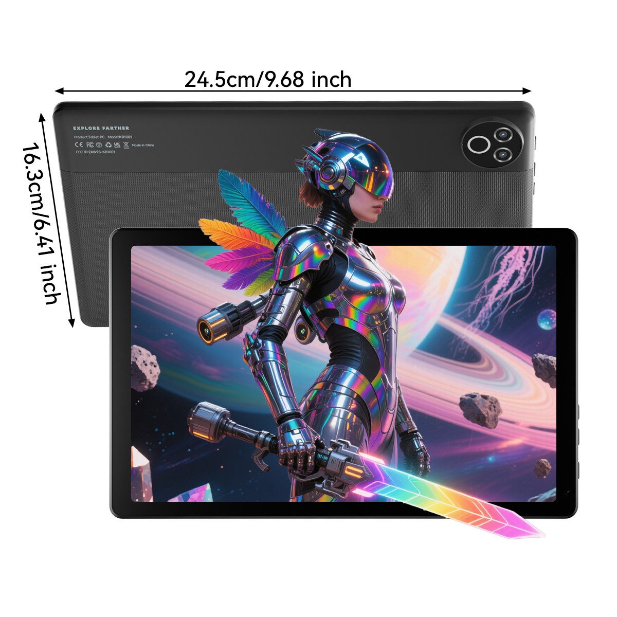 BUFO 10 Zoll 20 (3+17) GB RAM 64 GB ROM 1 TB Erweiterbar WiFi 6 Android 15 Tablet (10", 64 GB, Android 15, Dual-band (5GHz/2.4GHz) Wi-Fi, 5-Kern-Prozessor, 1280x800 HD IPS, Dual-Kamera)
