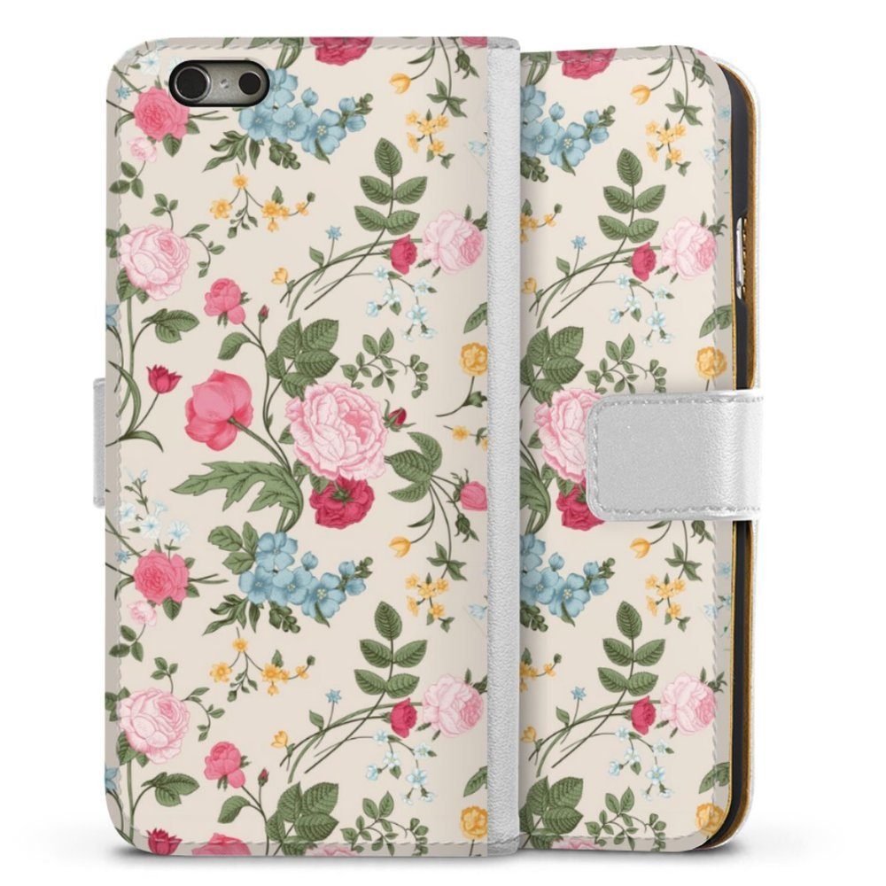 DeinDesign Handyhülle Vintage Ornamente Blumen Vintage Beauty, Apple iPhone 6s Hülle Handy Flip Case Wallet Cover Handytasche Leder