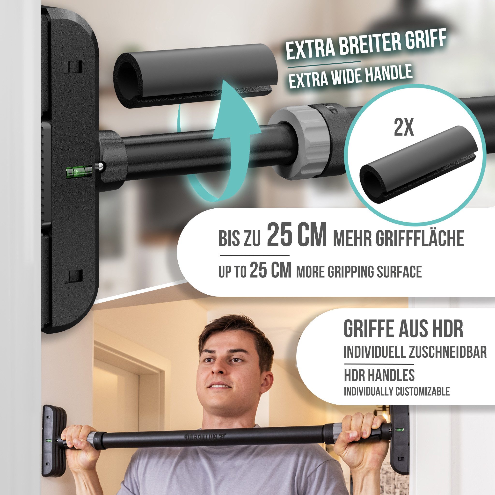 Pullup & Dip Klimmzugstange Klimmzugstange Türrahmen Teleskop (1-tlg)