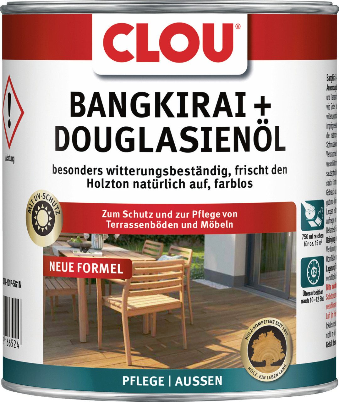 CLOU Holzschutzlasur Clou Bangkirai & Douglasien ÖL 750 ml