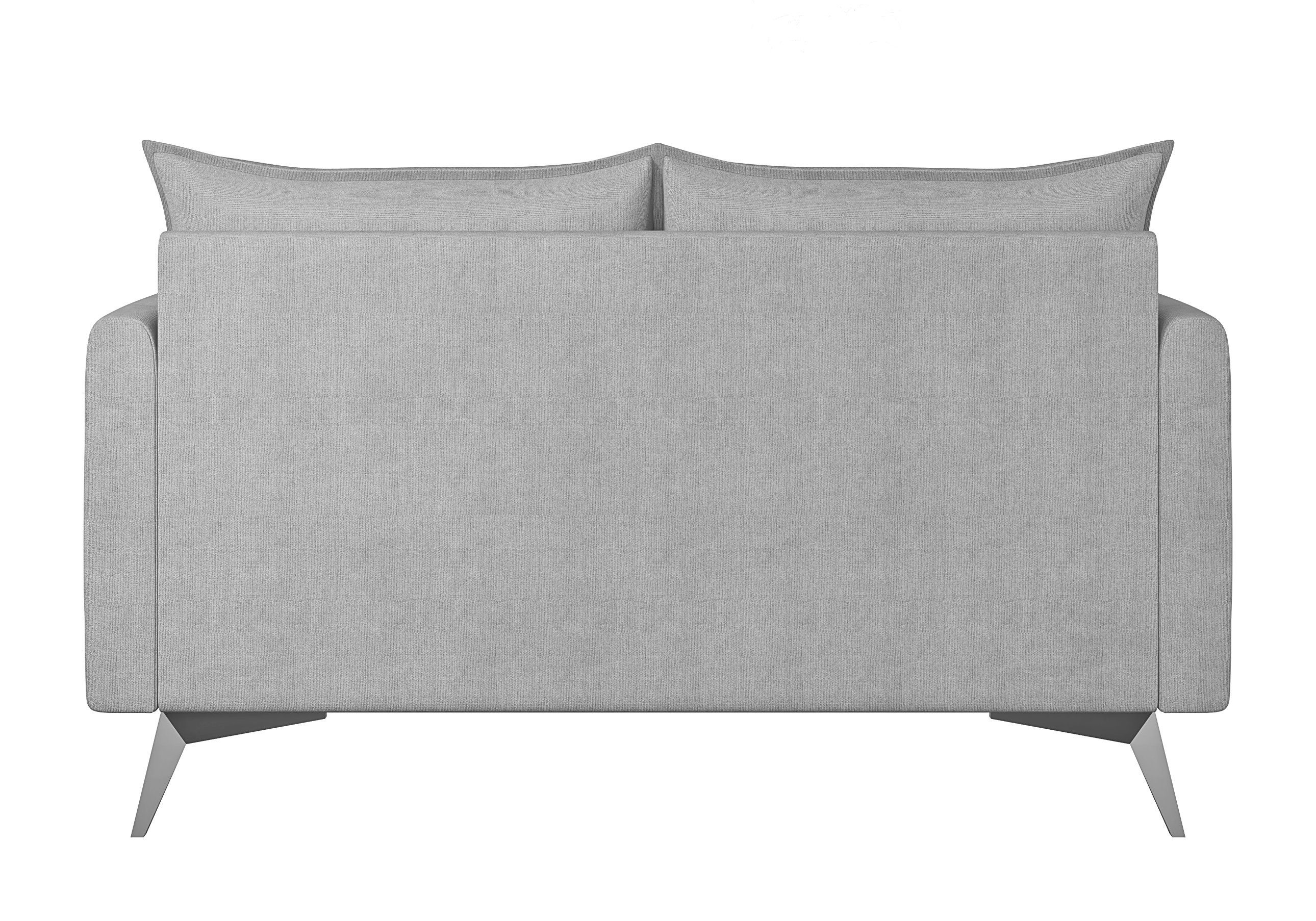 Möbel Metall mit mit Wellenfederung Azalea Silber 2-Sitzer Schwarz Füßen, S-Style Sofa Modernes
