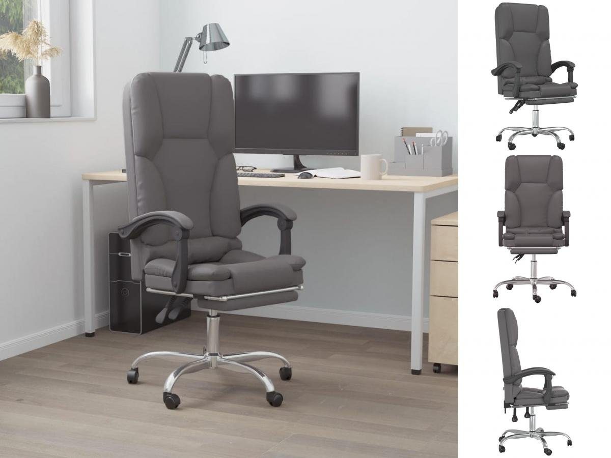 vidaXL Bürostuhl Bürostuhl mit Massagefunktion Grau Kunstleder Homeoffice Bürosessel Grau | Grau