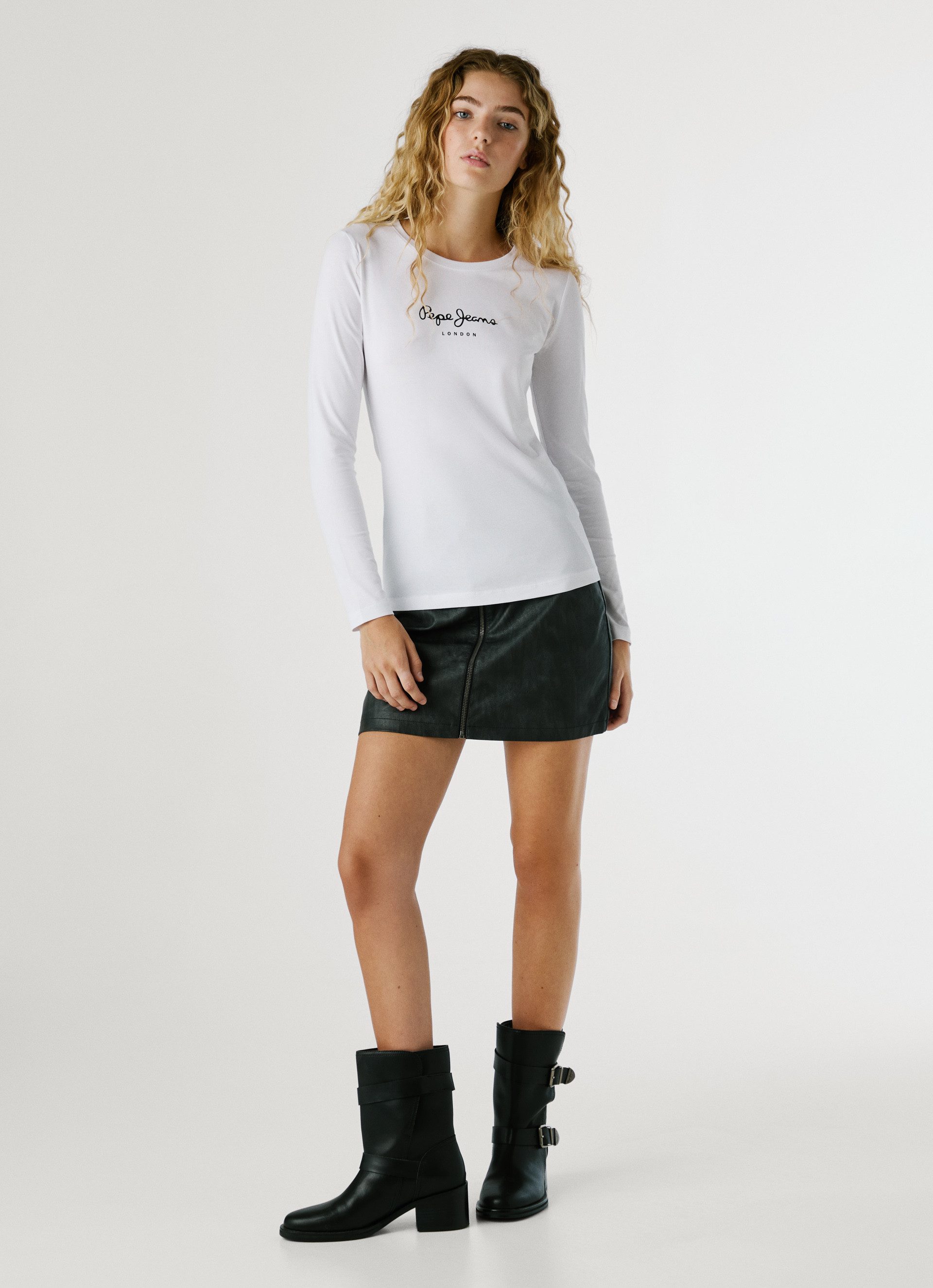 Pepe Jeans Langarmshirt NEW VIRGINA L/S mit Logo-Print