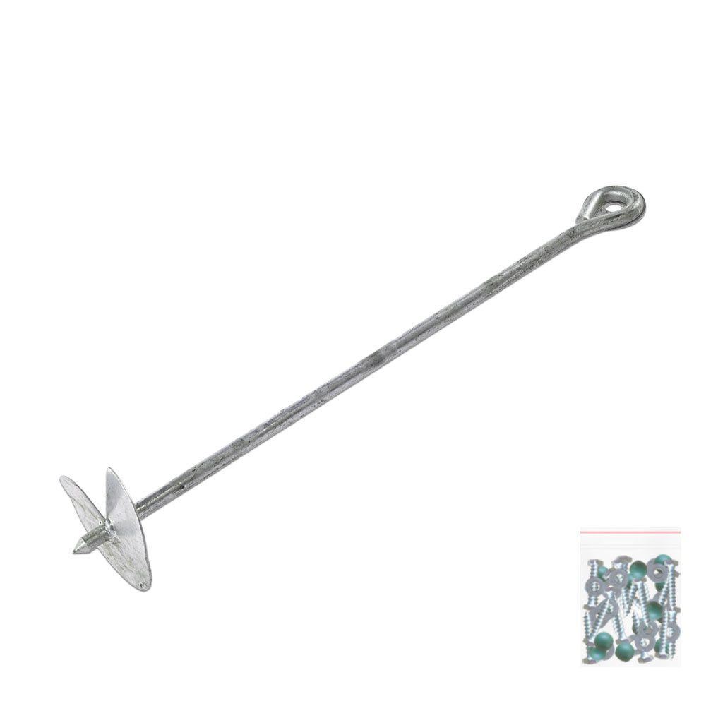 Wickey Befestigungsanker QuickLock mit Unkrautvlies - Sichere Montage im Boden, 10 x 500,00 mm, (für Pavillions, Gewächshäuser, Wohnwagen, Zelten, Camping, Kletterleitern/-wände, Planen, Holzlager, Pool, 4-tlg., Zur Verschraubung, Einschrauben/Einbetonieren in den Boden/Beton), Inkl. Schrauben, Unterlegscheiben & Abdeckkappen je Set