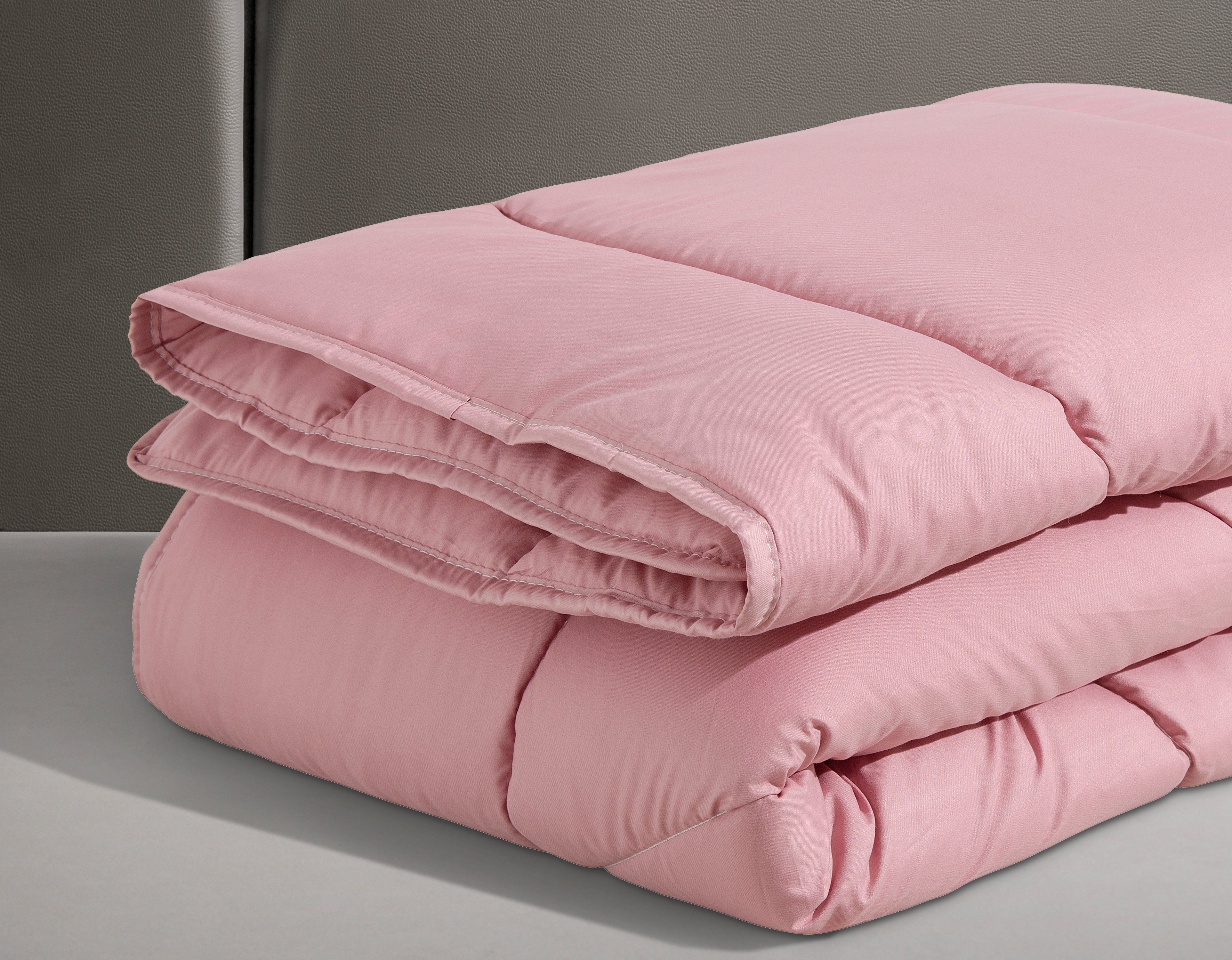 OTTO home Microfaserbettdecke Microlux, Bettdecke 135x200 cm und Übergrößen bis 240x220cm, Füllung: Feuchtigkeitsregulierende 3D Klimafaser (Polyester), Bezug: Microfaser-Feinbatist, fest versteppter Bezug - keine Bettwäsche nötig, Sommer, Winter