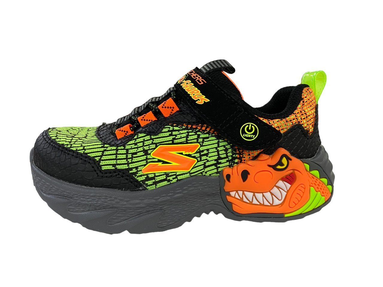Skechers Kinder Sneaker S LIGHTS-DINO-LIGHTS 400615L/BKOR BLACK/ORANGE Sneaker