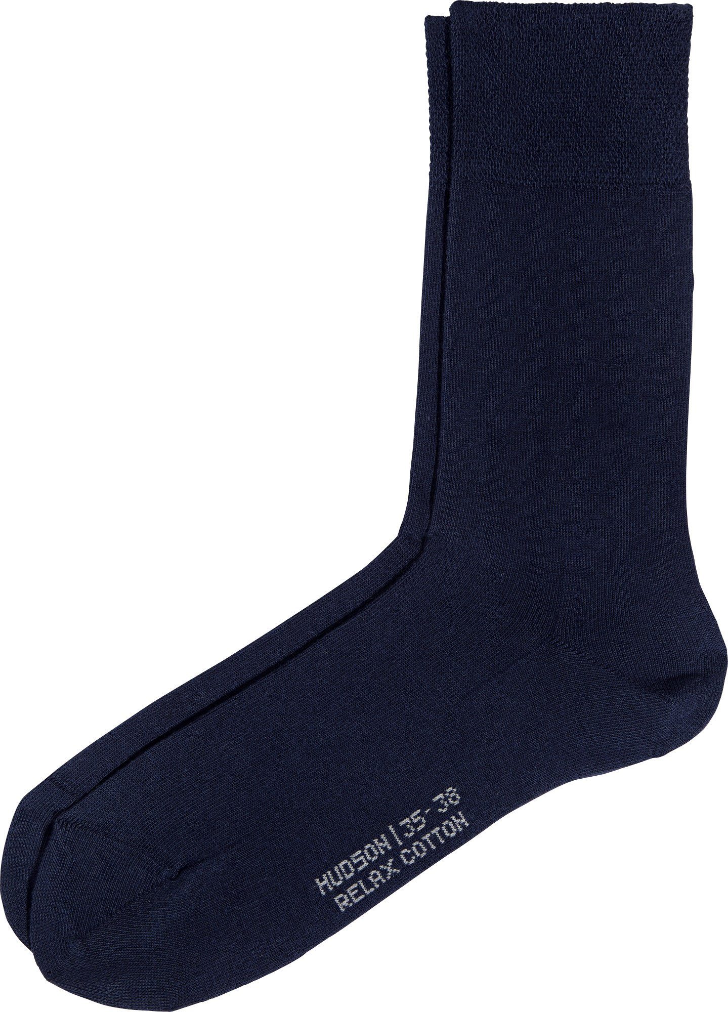 Paar Damen-Socken Softbund Uni Hudson 1 mit marine Socken