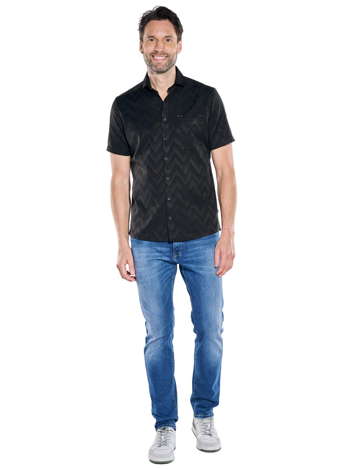 Engbers Kurzarmhemd Herren Hemd uni, Schwarz