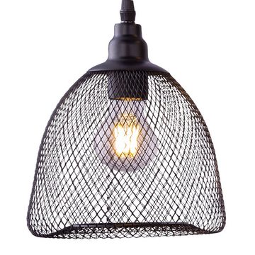 etc-shop LED Pendelleuchte, Leuchtmittel inklusive, Warmweiß, Vintage Käfig Hänge Leuchte Filament Wohn Zimmer schwarz Decken Lampe
