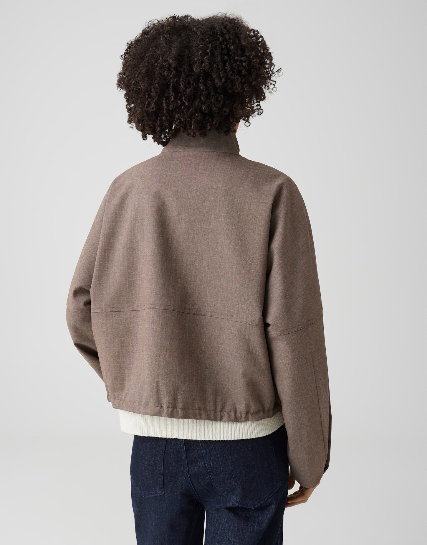 OPUS Kurzjacke Boxy Kurzjacke aus zweifarbigem Twill Pattentaschen