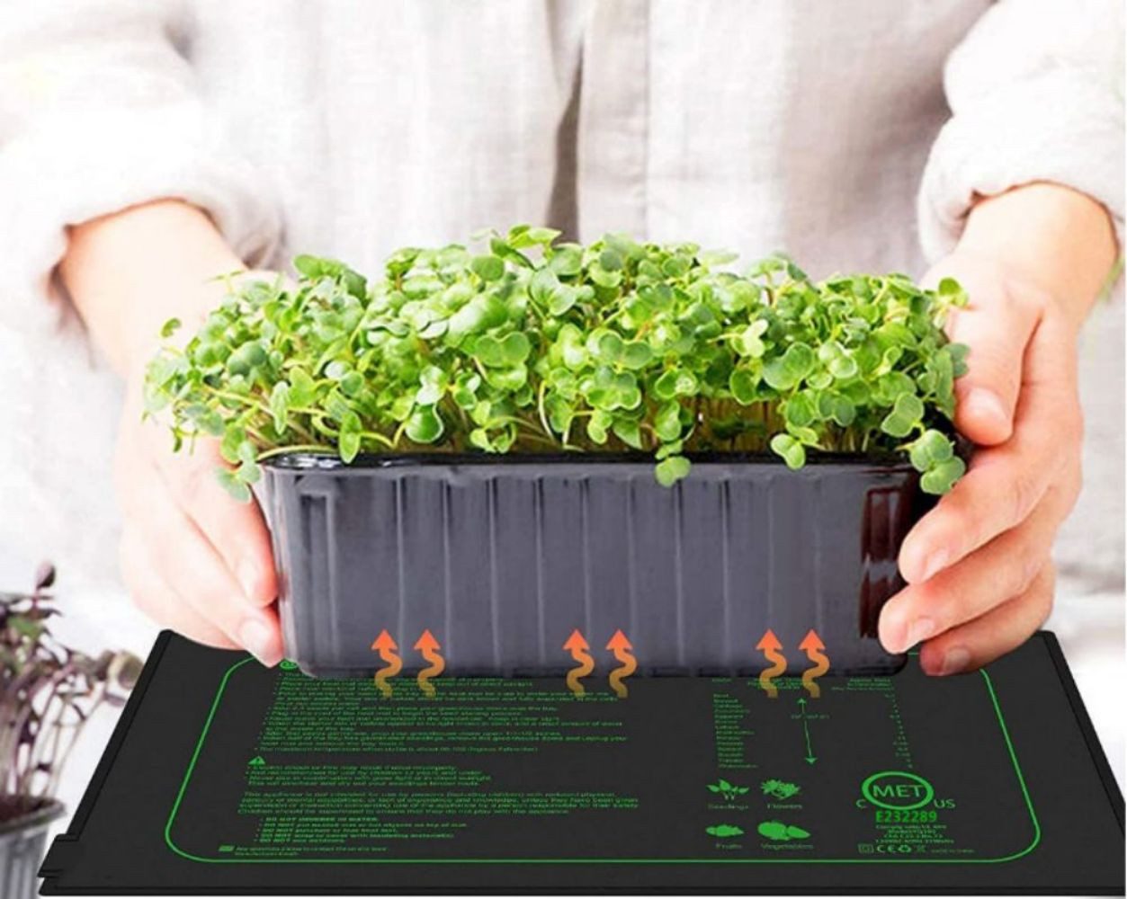 QUBEBU Heizmatten Wasserdichte Pflanzenheizmatte, Heizmatte, Sämling Wärmematte, Keimung, Größe: 10 cm x 52 cm, 7 W; 25 x 52 cm, 21 W; 25 x 52 cm, 45 W