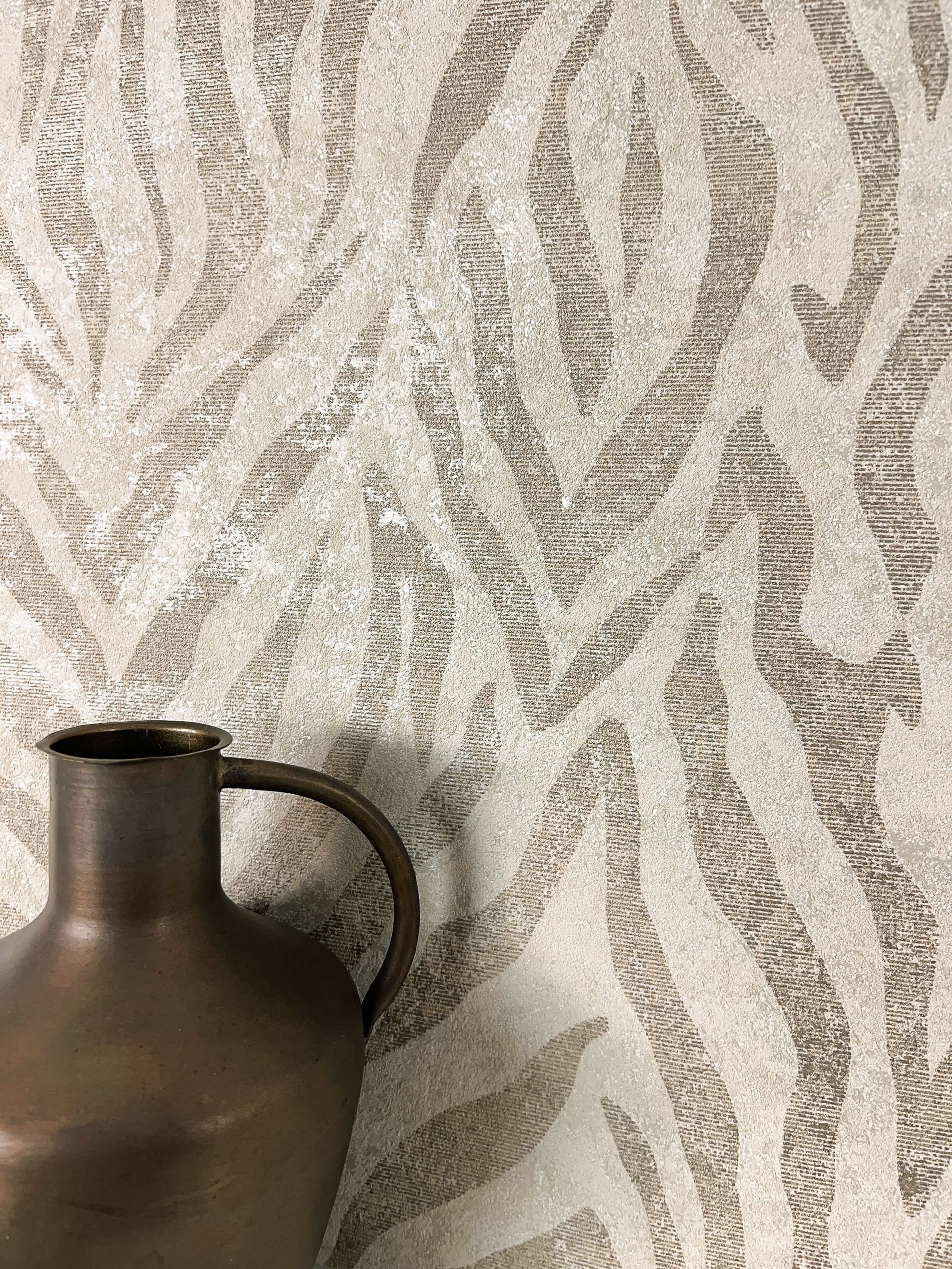 Newroom Vliestapete, Beige Tapete Modern Streifen günstig online kaufen