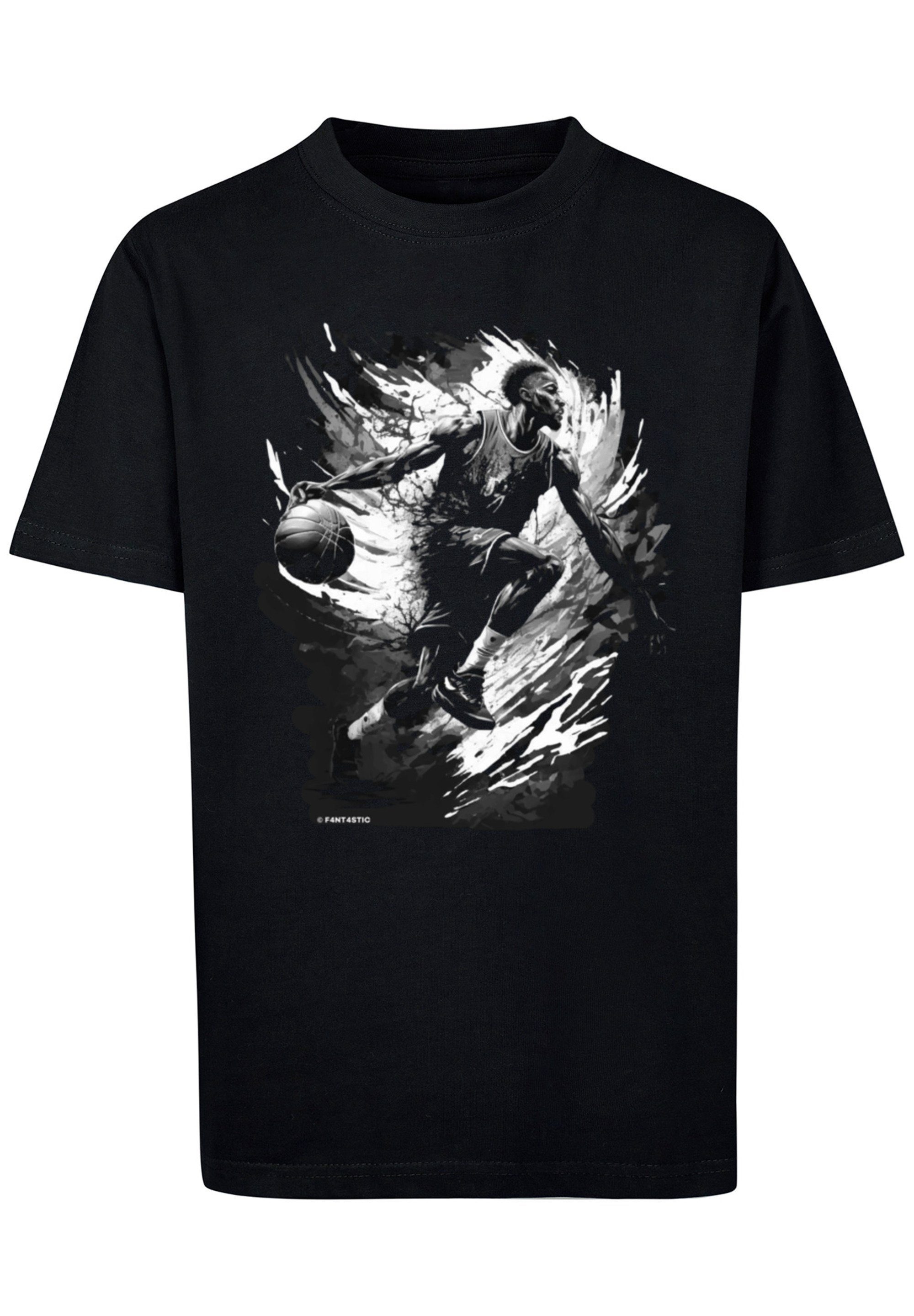 F4NT4STIC T-Shirt Basketball Splash Sport UNISEX Print, Das Model ist 145  cm groß und trägt Größe 145/152 | T-Shirts