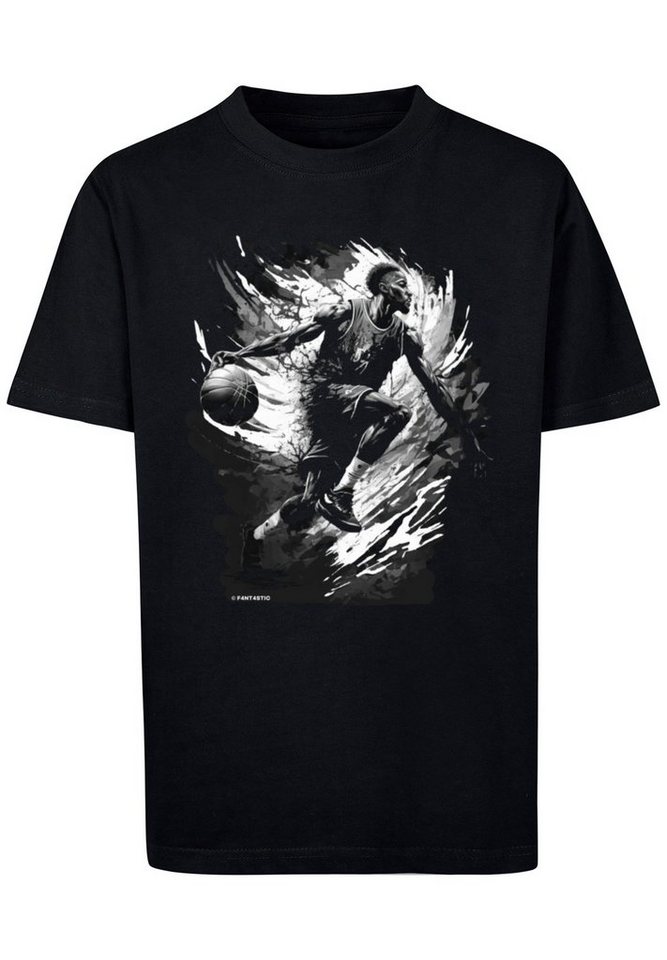 F4NT4STIC T-Shirt Basketball Splash Sport UNISEX Print, Das Model ist 145  cm groß und trägt Größe 145/152